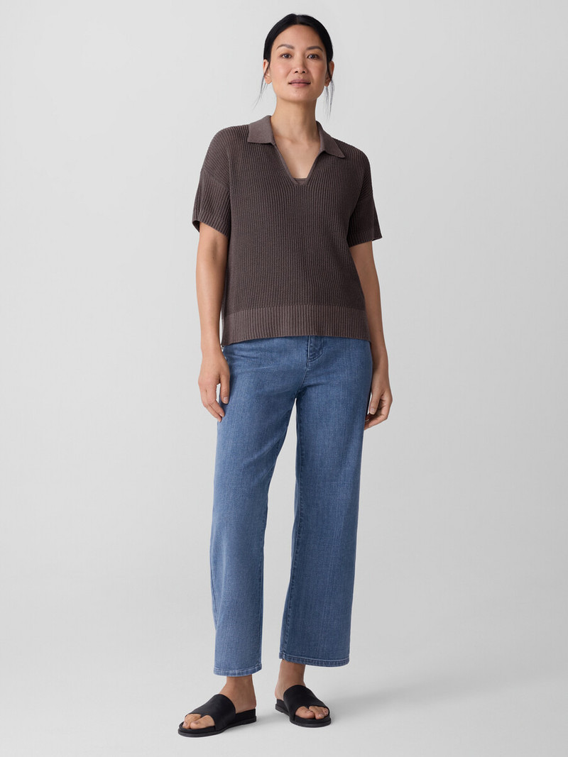 EILEEN FISHER Cotton Stretch Denim Straight Jean outlook