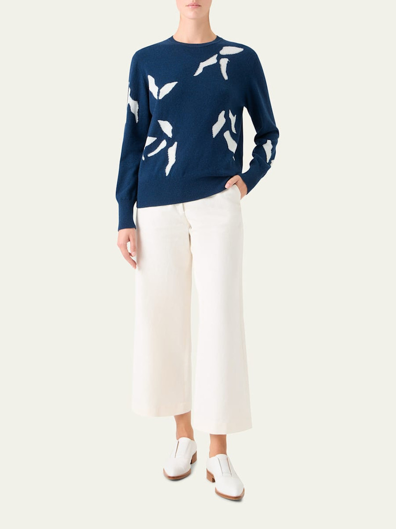 AKRIS Whitecaps Intarsia Cashmere & Cotton Sweater outlook