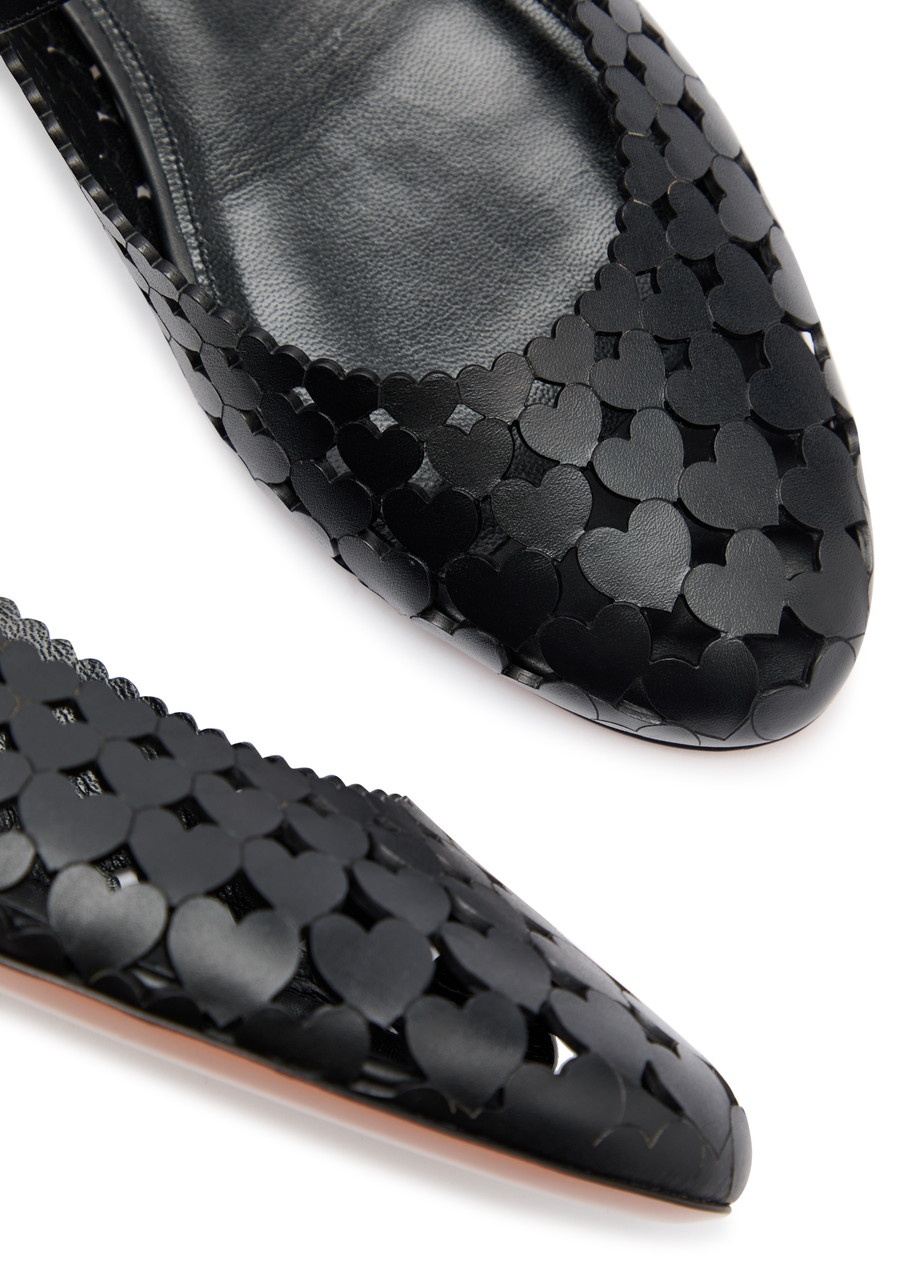 Aquazzura Amourose 10 Laser-cut Leather Flats - 3
