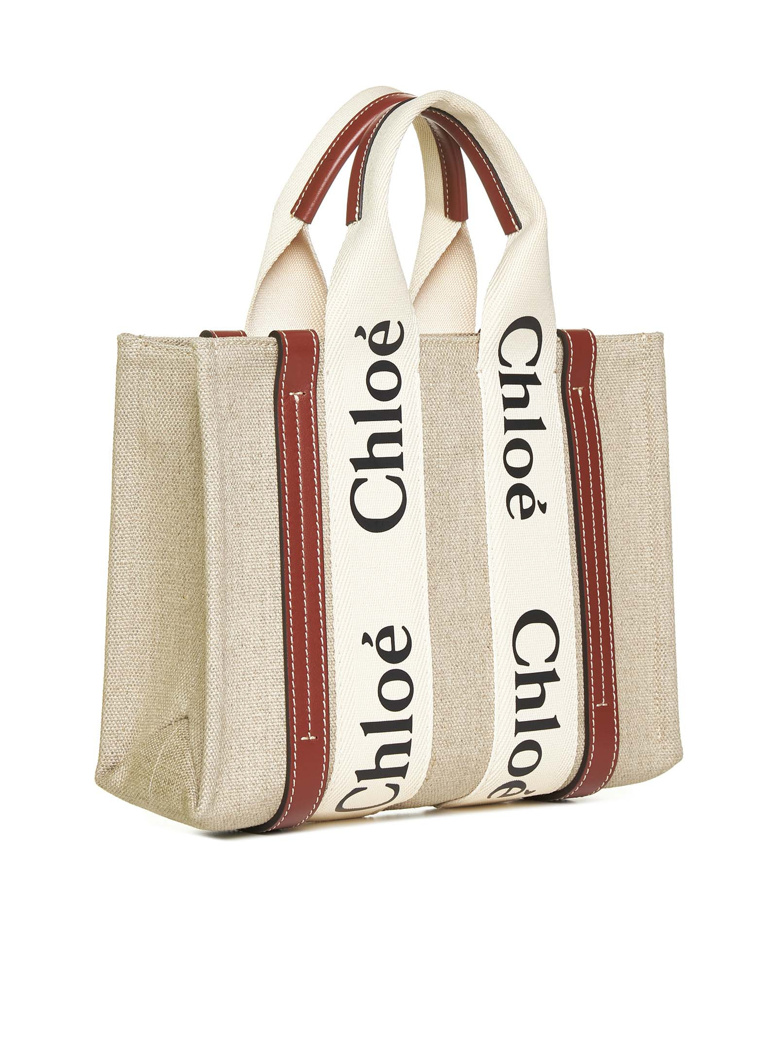 Woody mini linen tote bag - 3