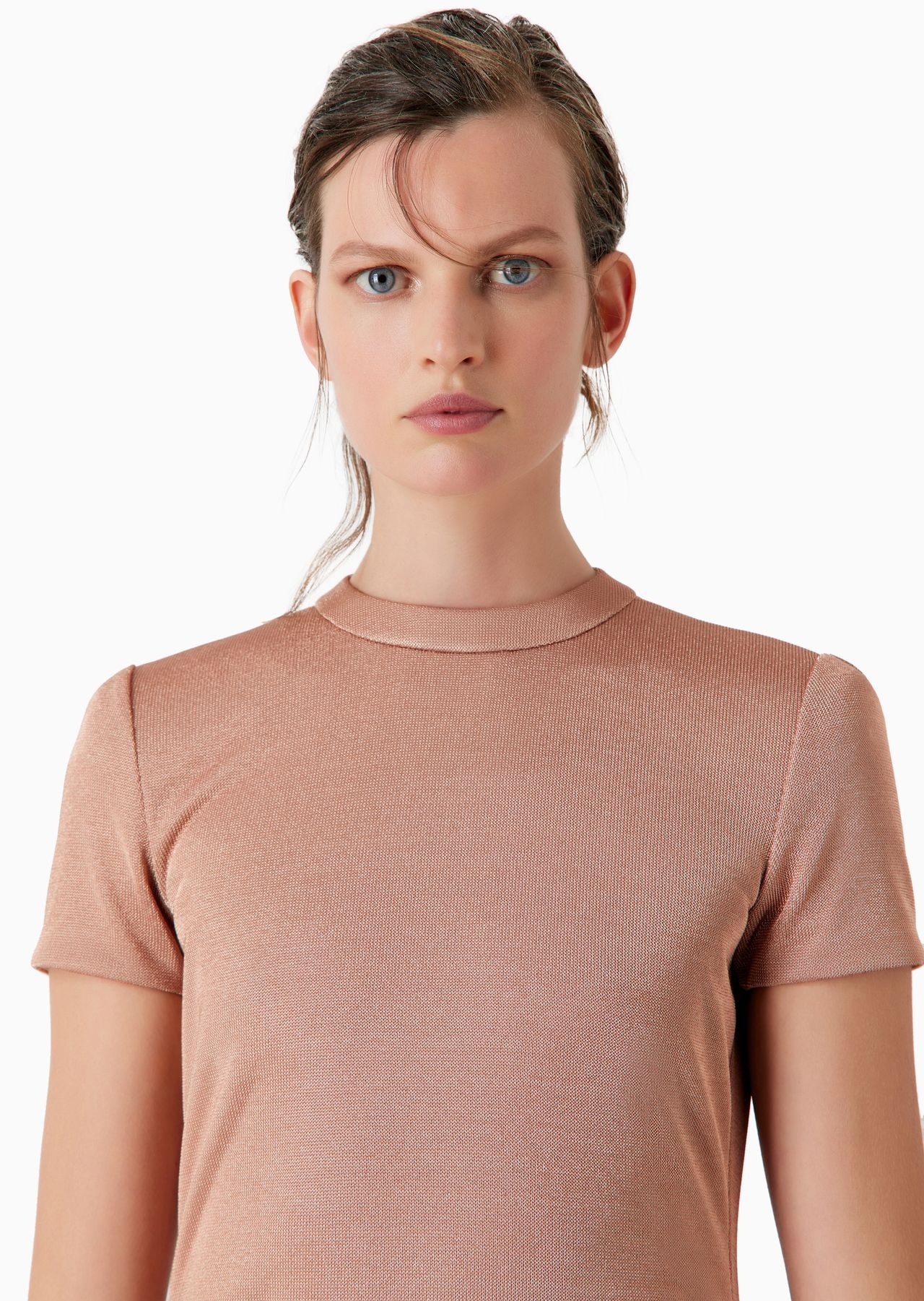 Crew-neck jumper in viscose bonded jersey - 5