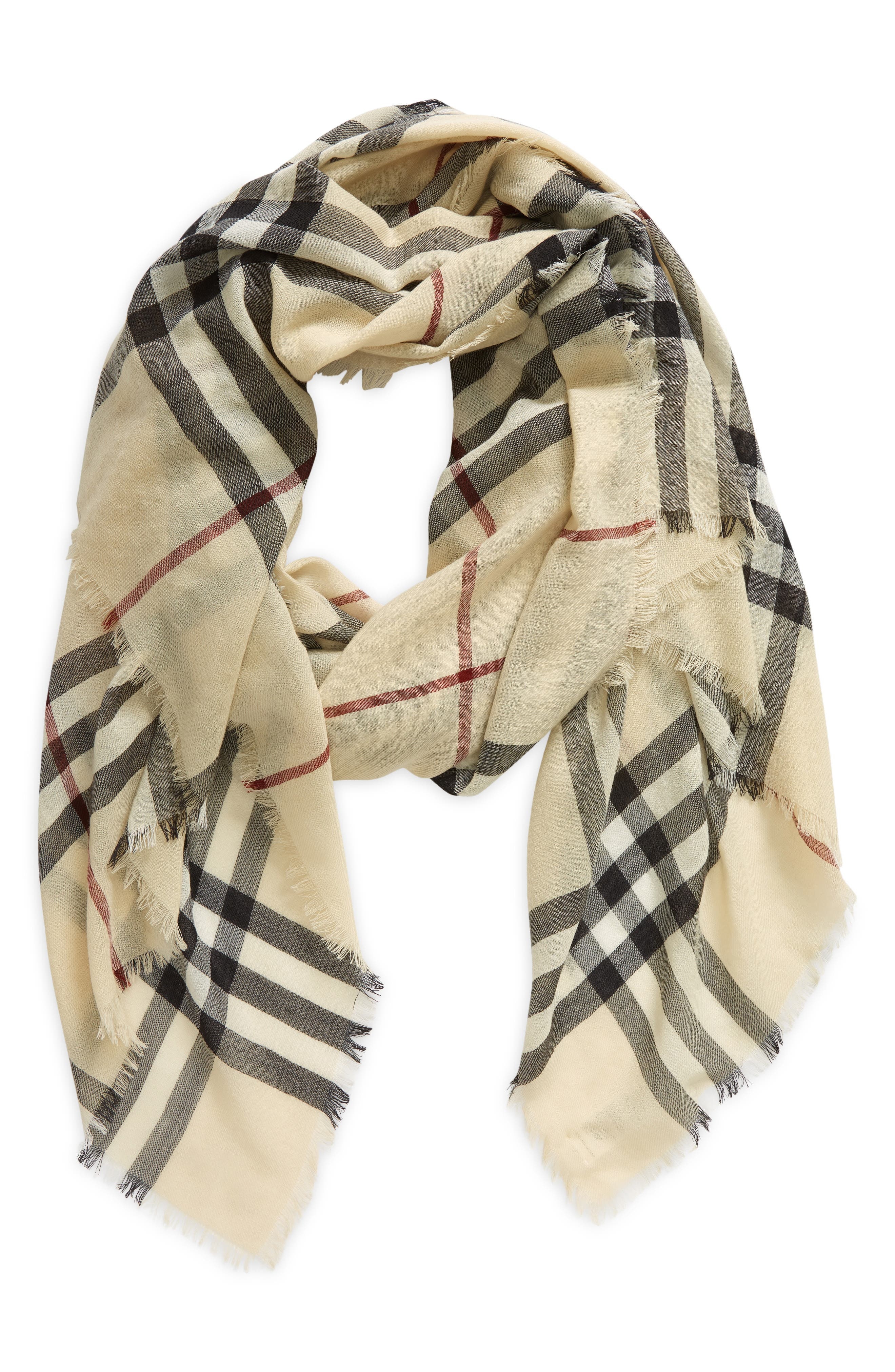 Check Lightweight Wool Scarf - 3