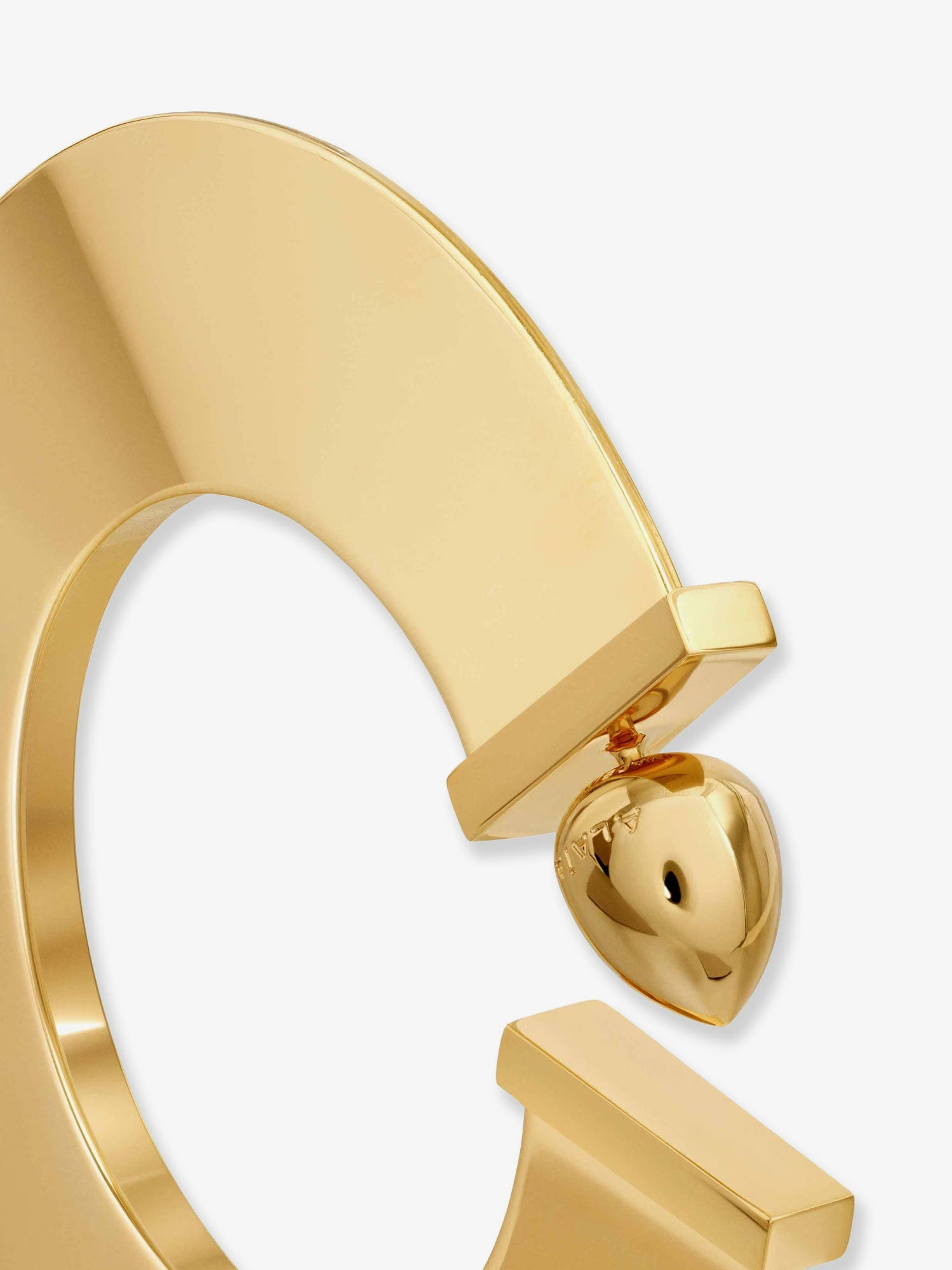 Alaia Blade Hoop S Earrings With Logo Detail - 2