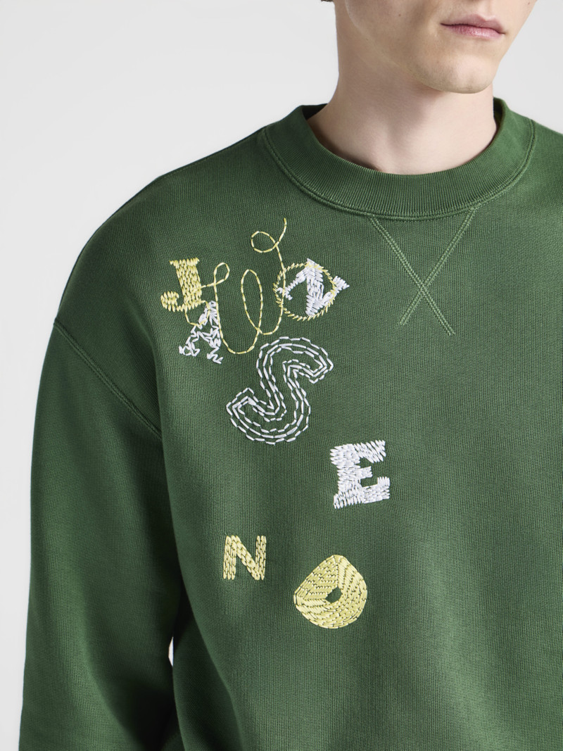 JW Anderson MENS SCATTERED LETTERS SWEATSHIRT IN GREEN outlook