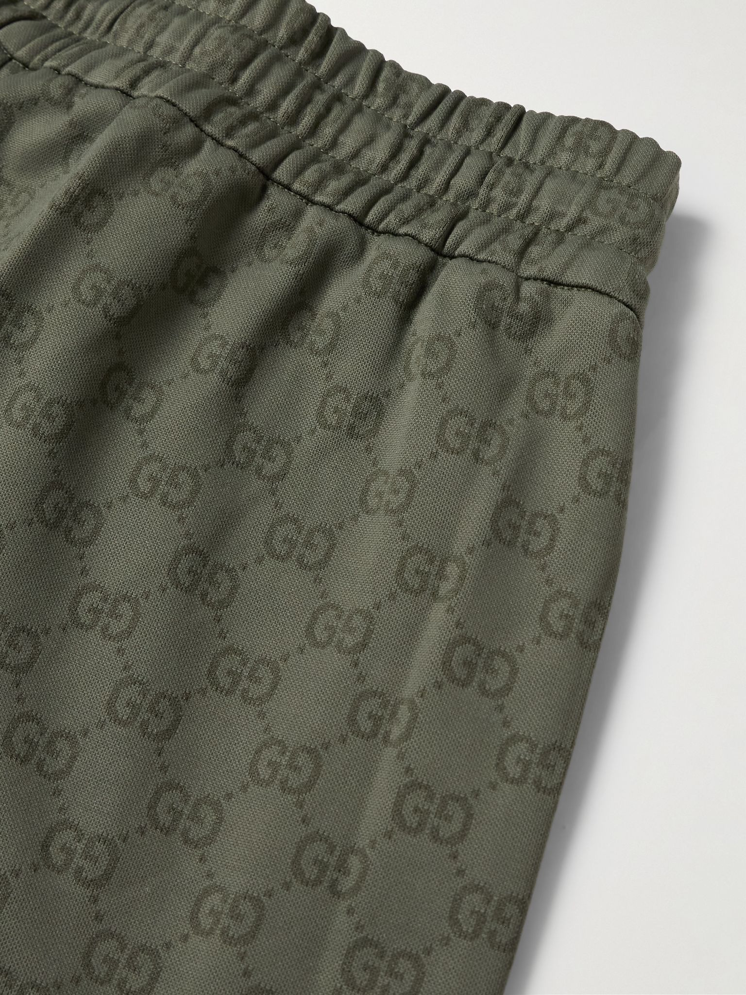 Logo-Print Jersey Drawstring Shorts Forest green - 5