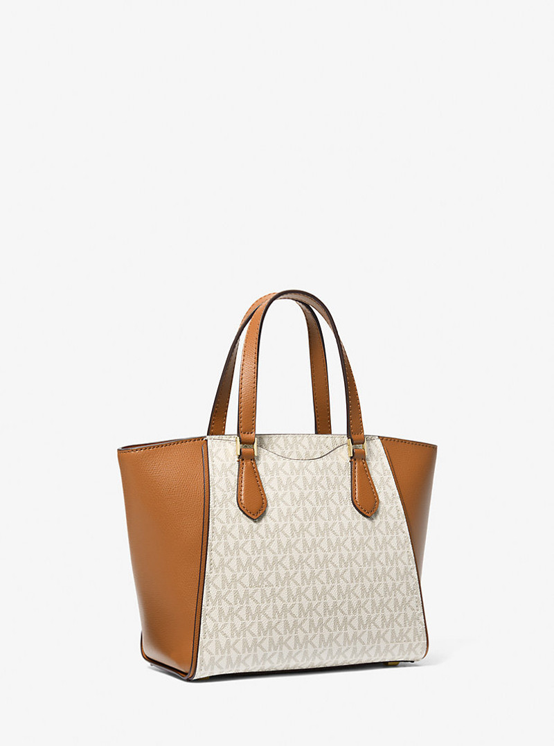 Taryn Small Signature Logo and Leather Convertible Crossbody Bag 3