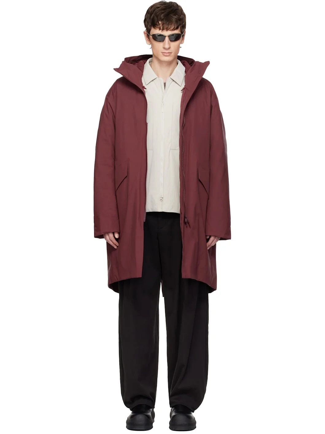 Burgundy Monitor Down Coat - 1