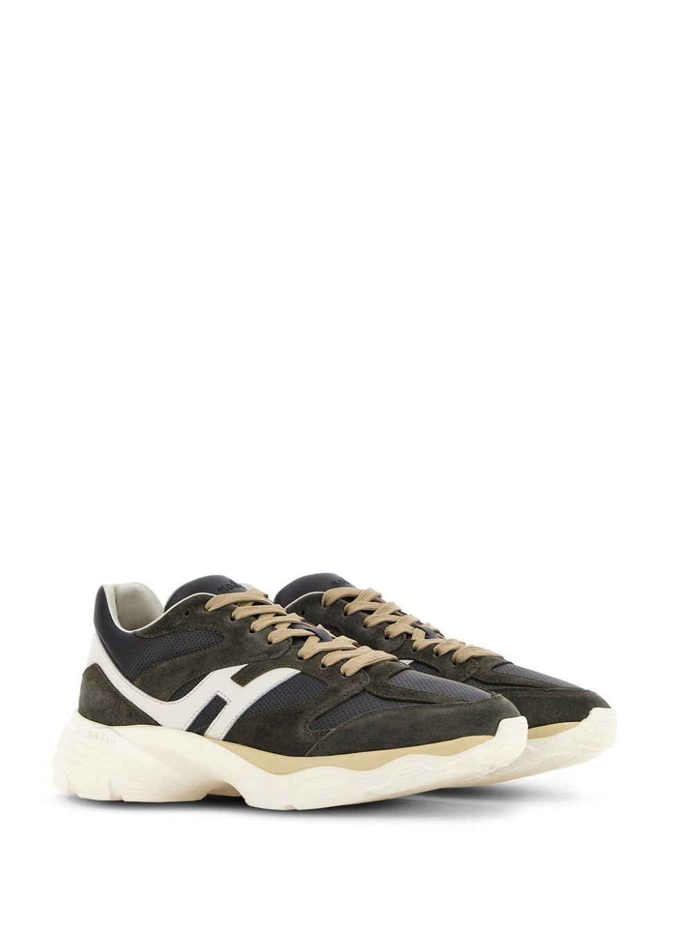 panelled suede sneakers - 2