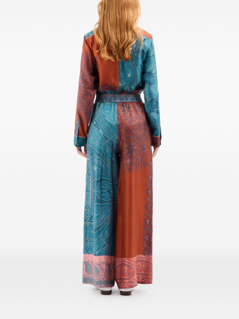 Aloe paisley-pattern wide-leg palazzo pants 4
