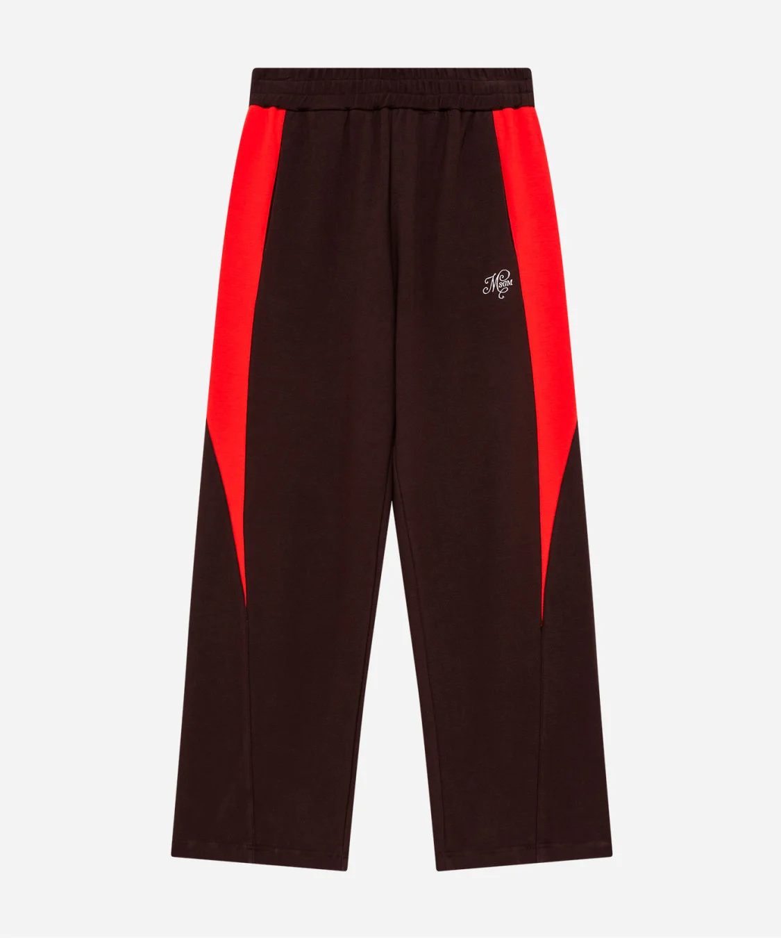 Cotton piqué pants with side color-block stripe - 1