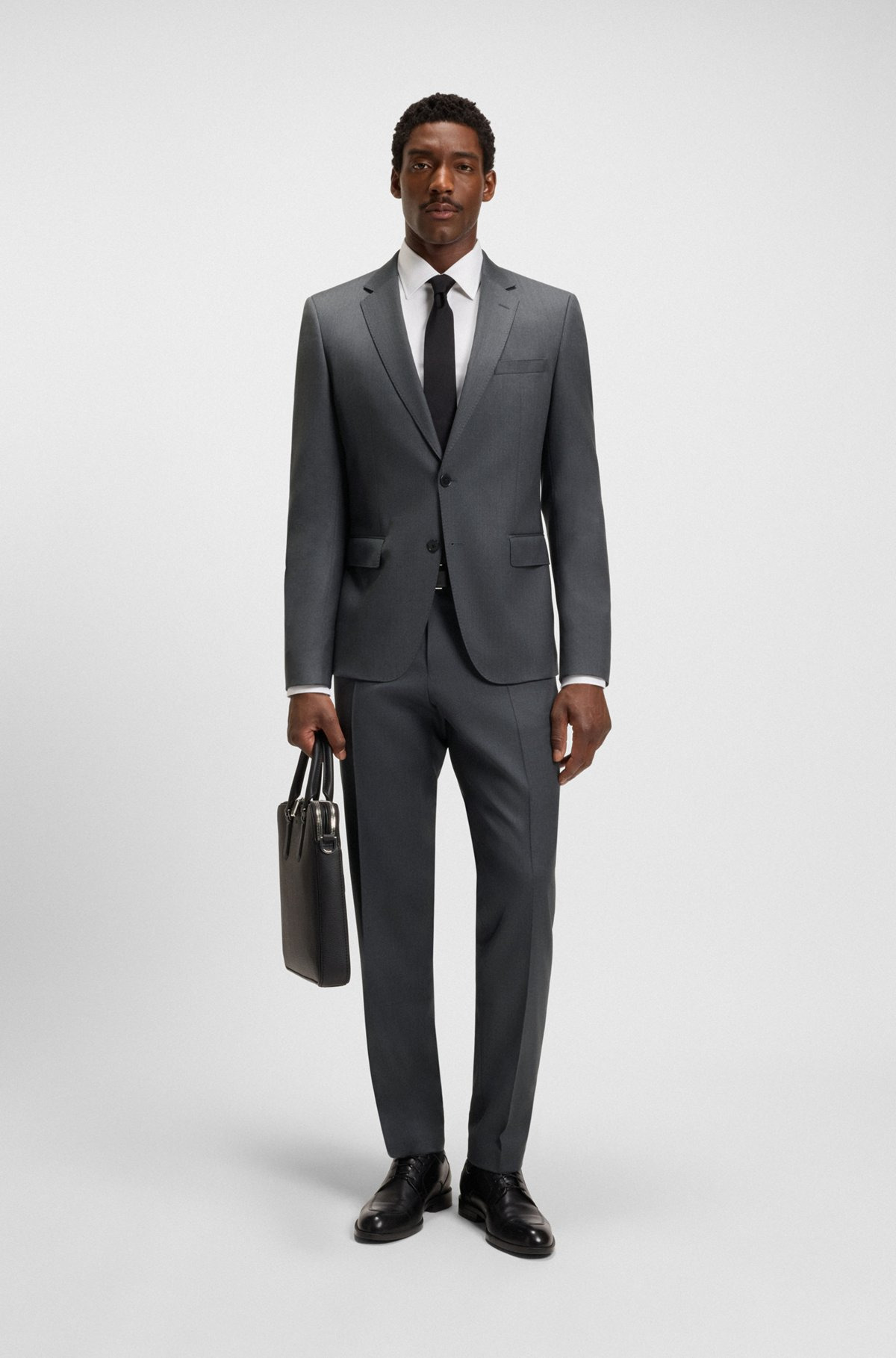 SLIM-FIT TROUSERS IN VIRGIN-WOOL SERGE - 3