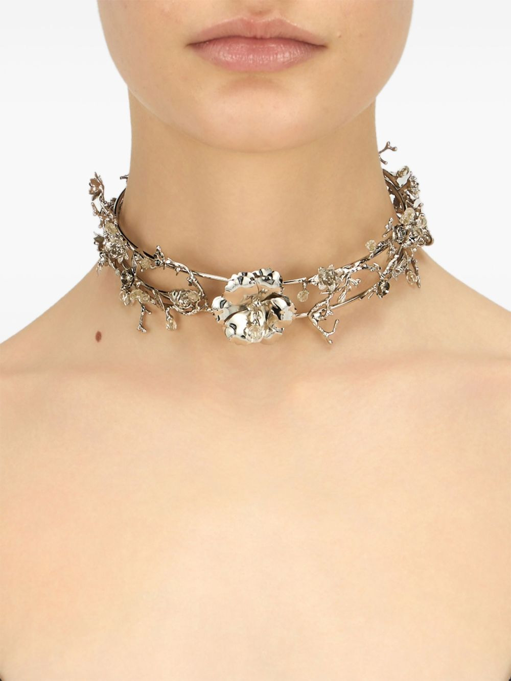 floral-motif choker necklace - 2