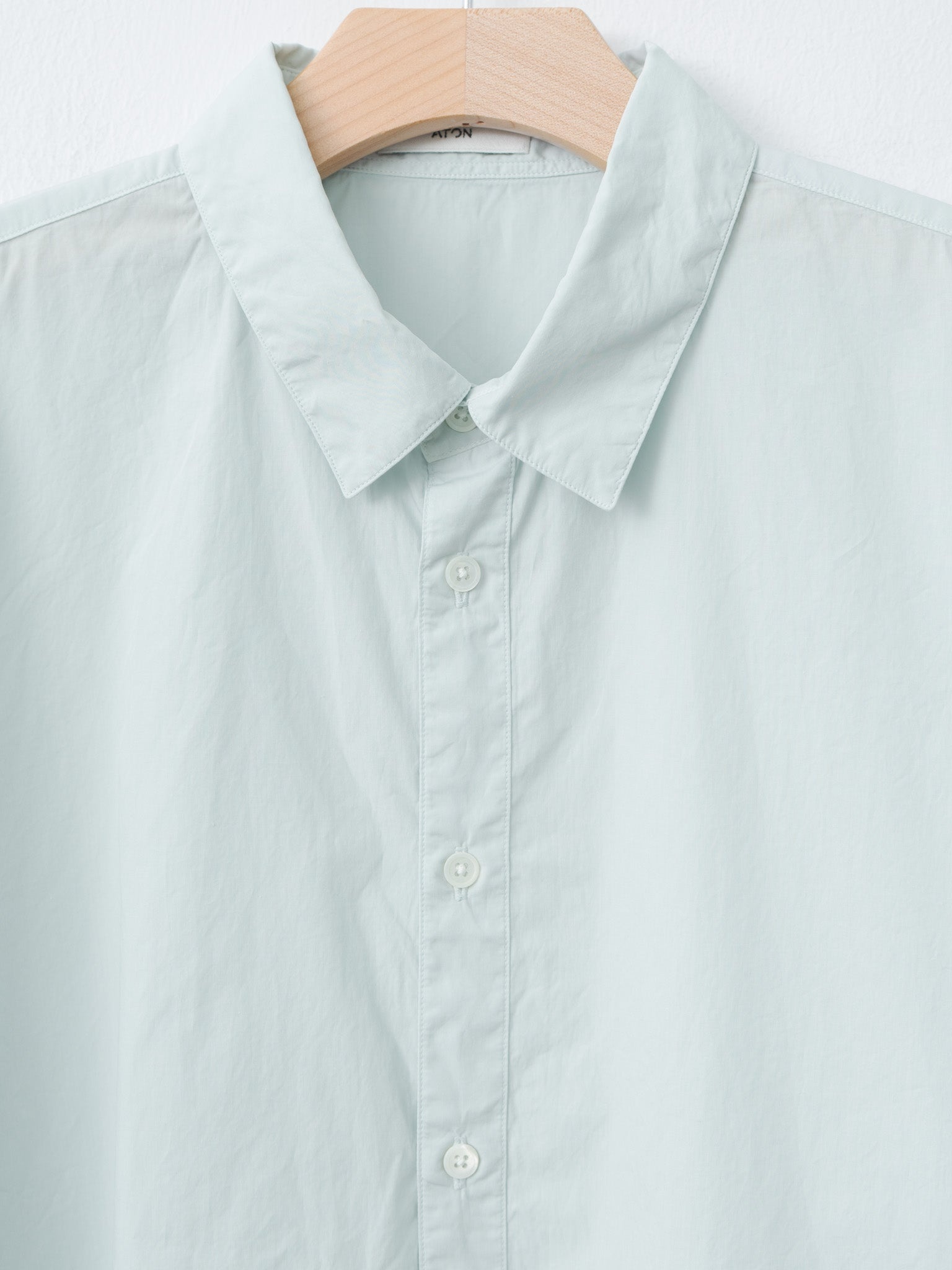 Cotton Lawn Oversized Short Sleeve Shirt - Ice Blue - 5