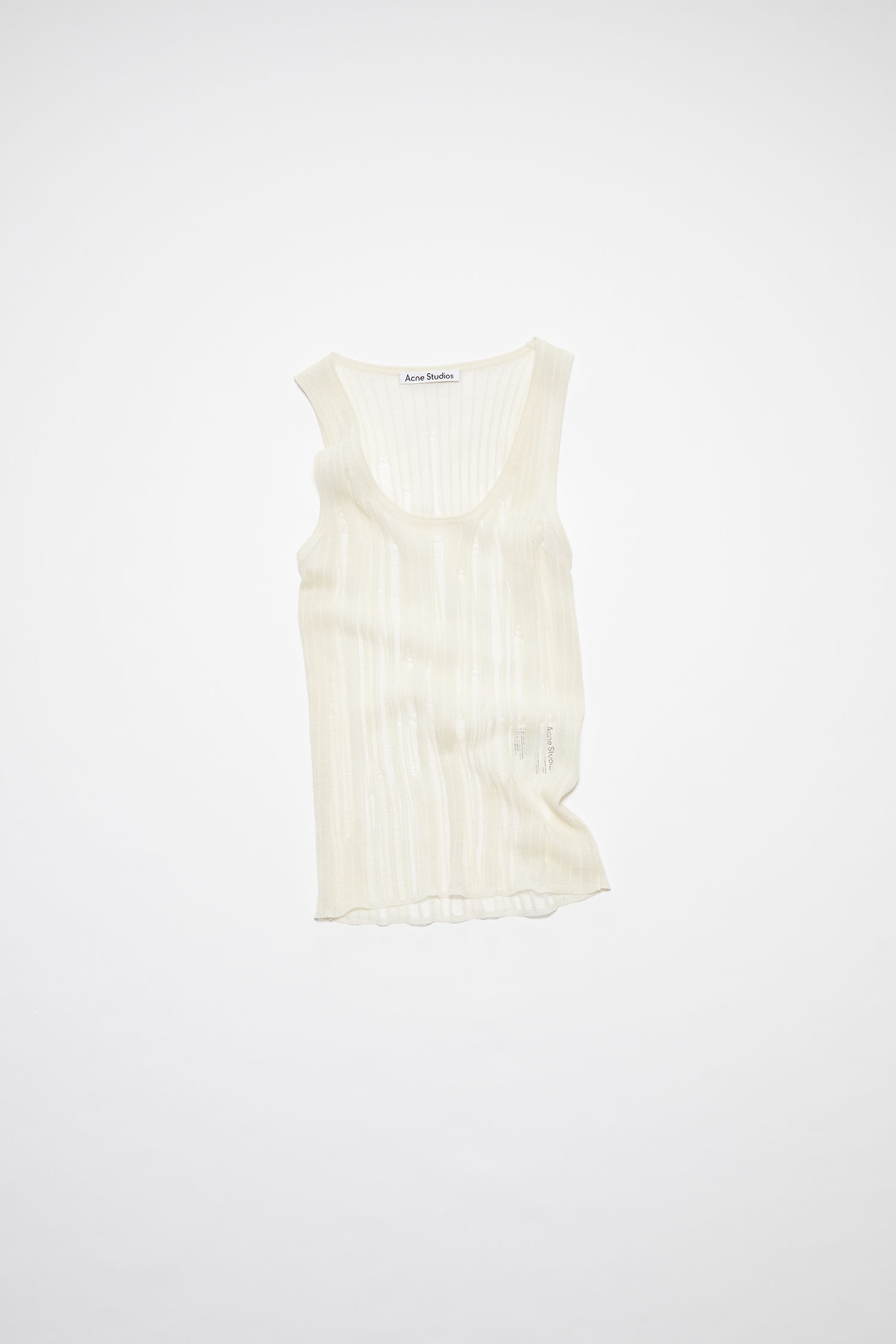 Ribbed tank top - Off white - 4