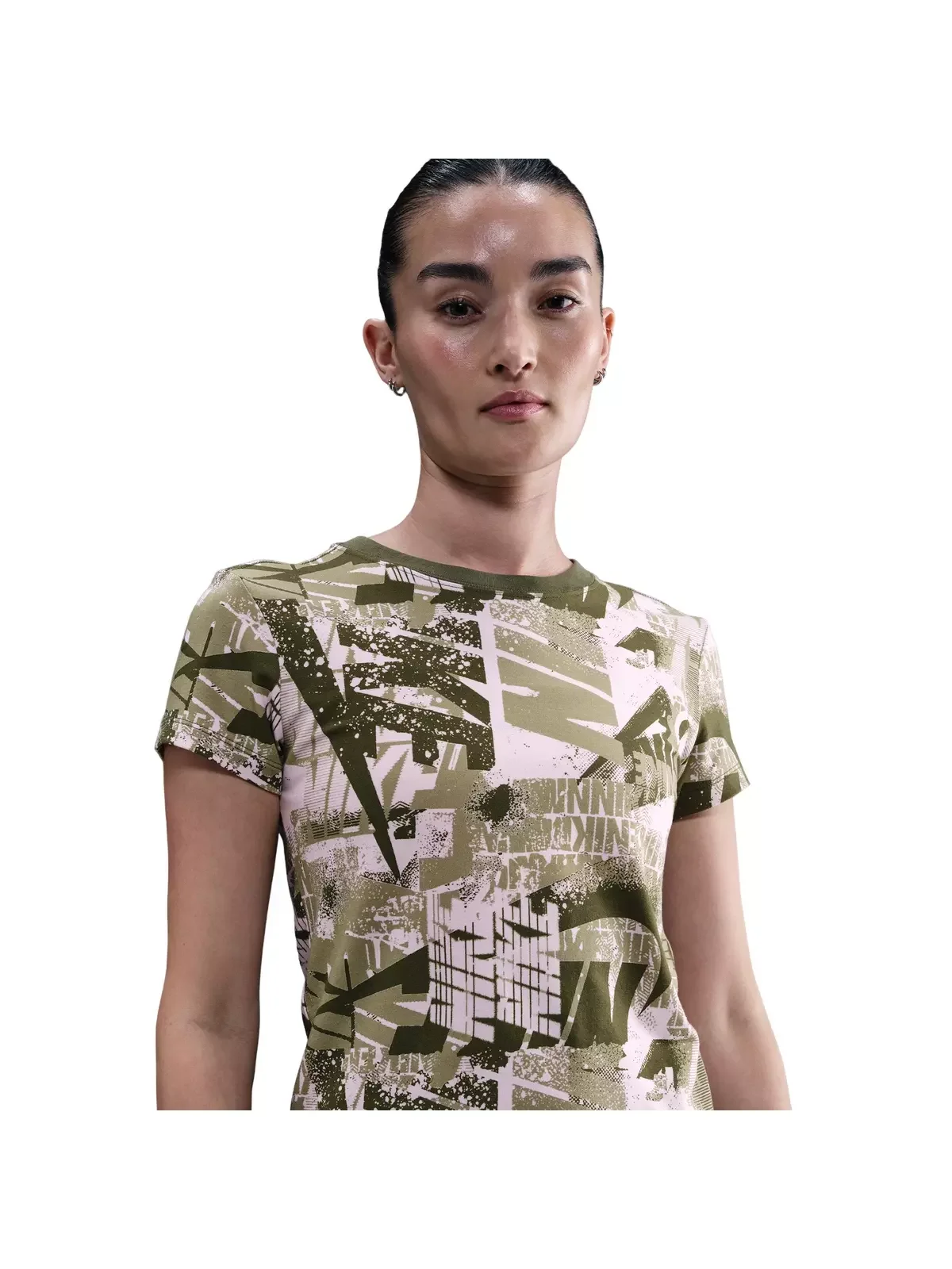 Women's Sportswear Short-Sleeve Street AOP T-Shirt -Green - 1