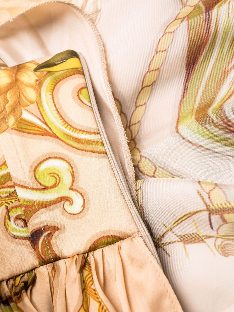 baroque-print halterneck dress 7