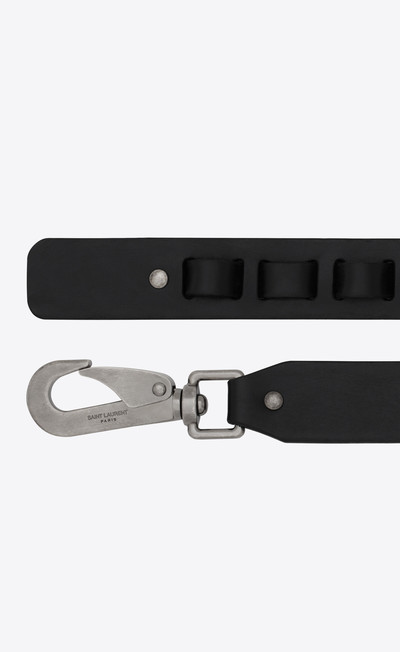 SAINT LAURENT carabiner buckle belt in vintage leather outlook