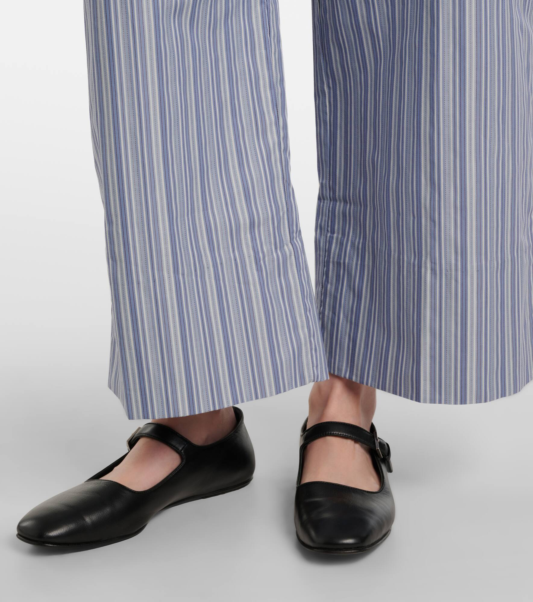 Vieu Relaxed striped cotton poplin pants - 5