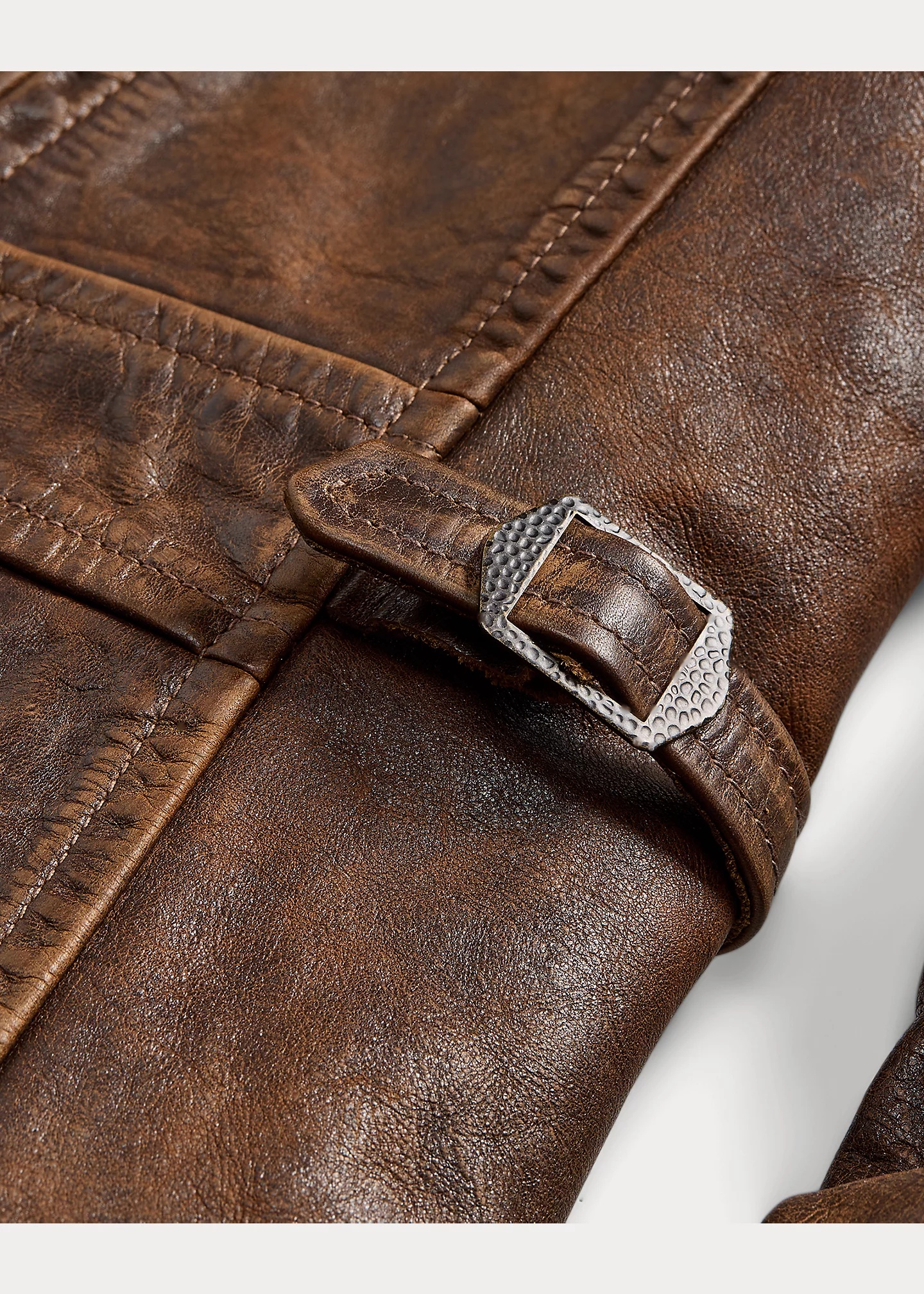 Shearling-Collar Leather Car Coat - 6