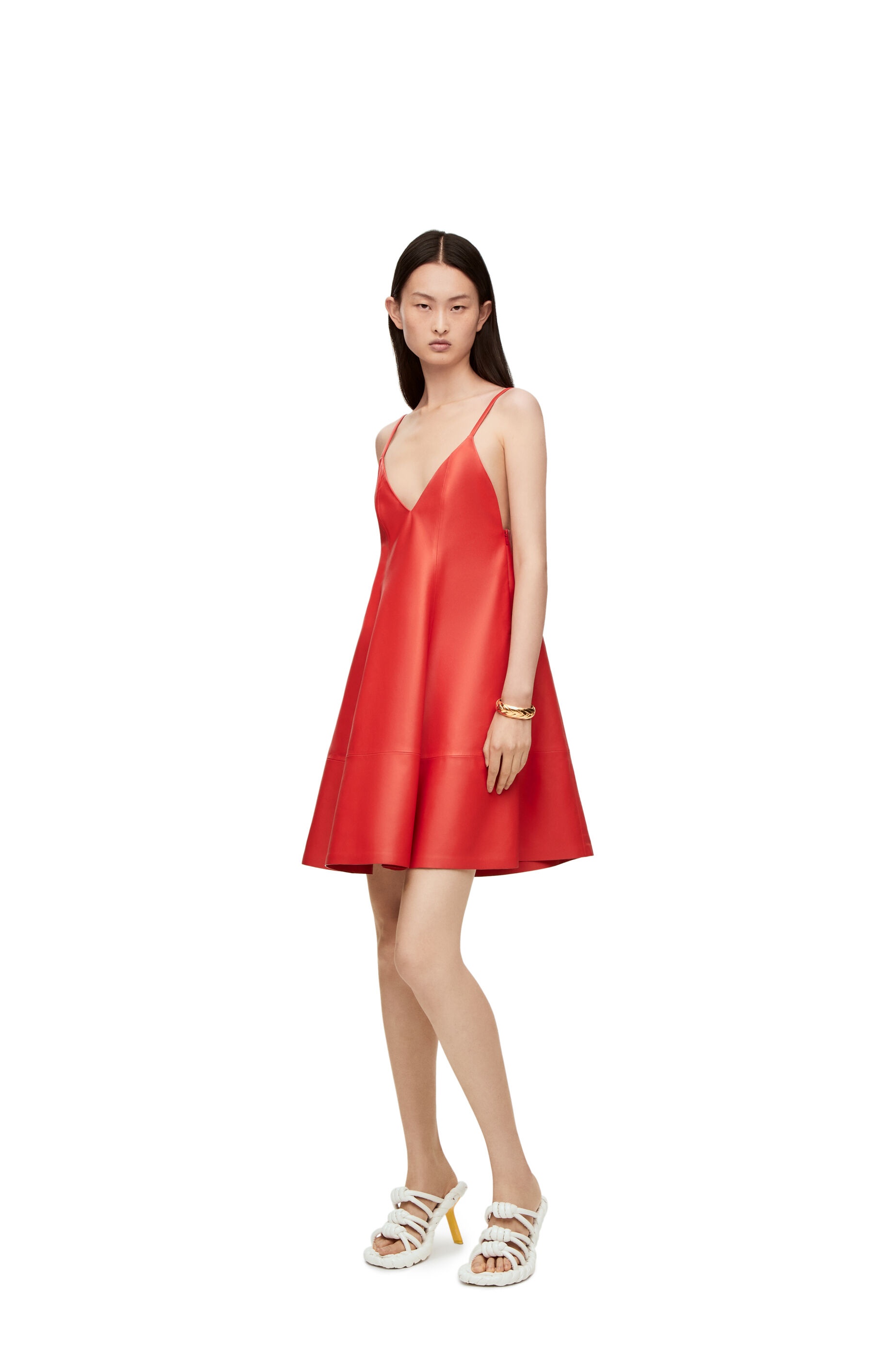 Anthurium strappy dress in nappa - 3
