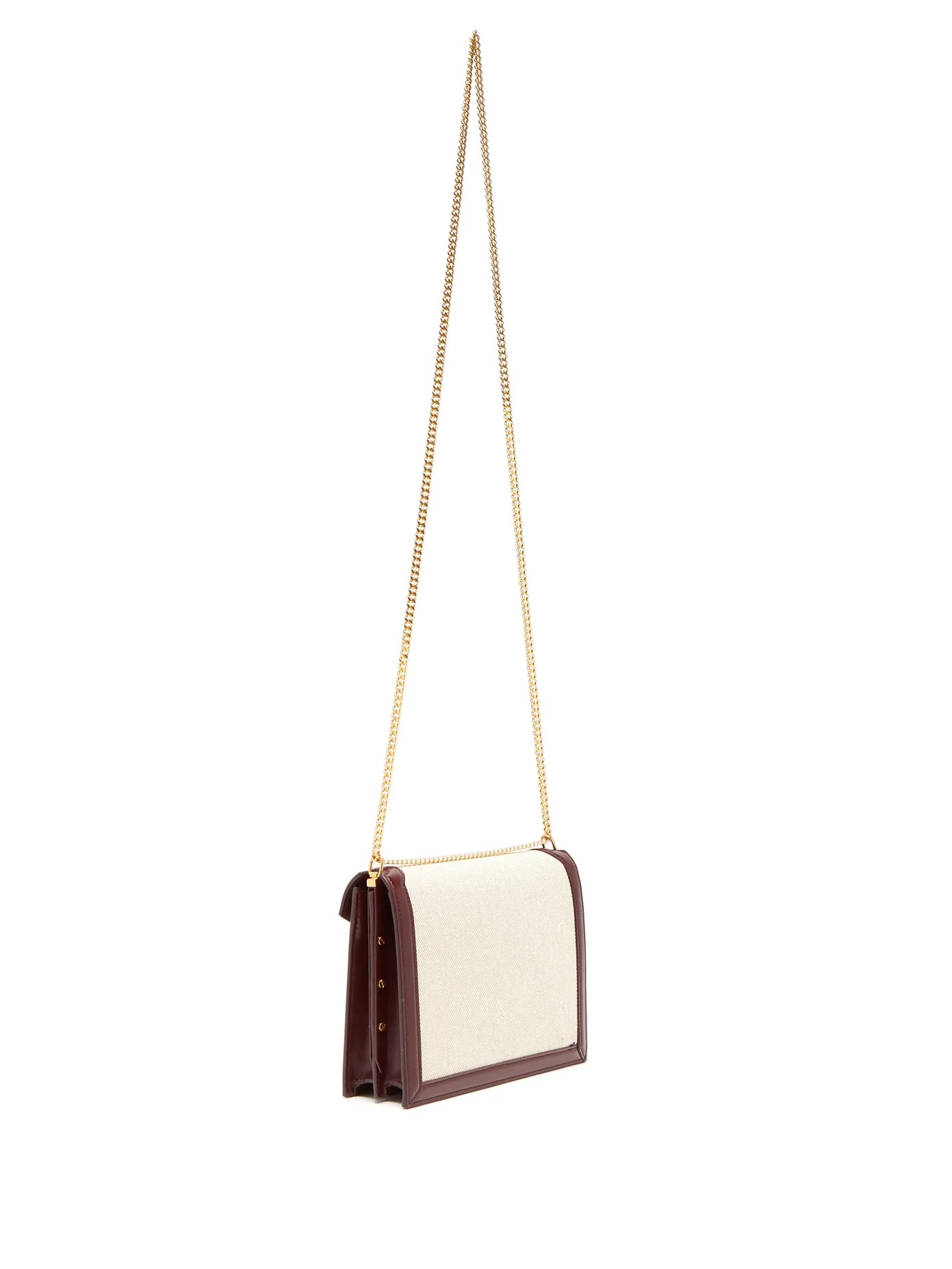 Cassandra leather-trimmed canvas shoulder bag - 4