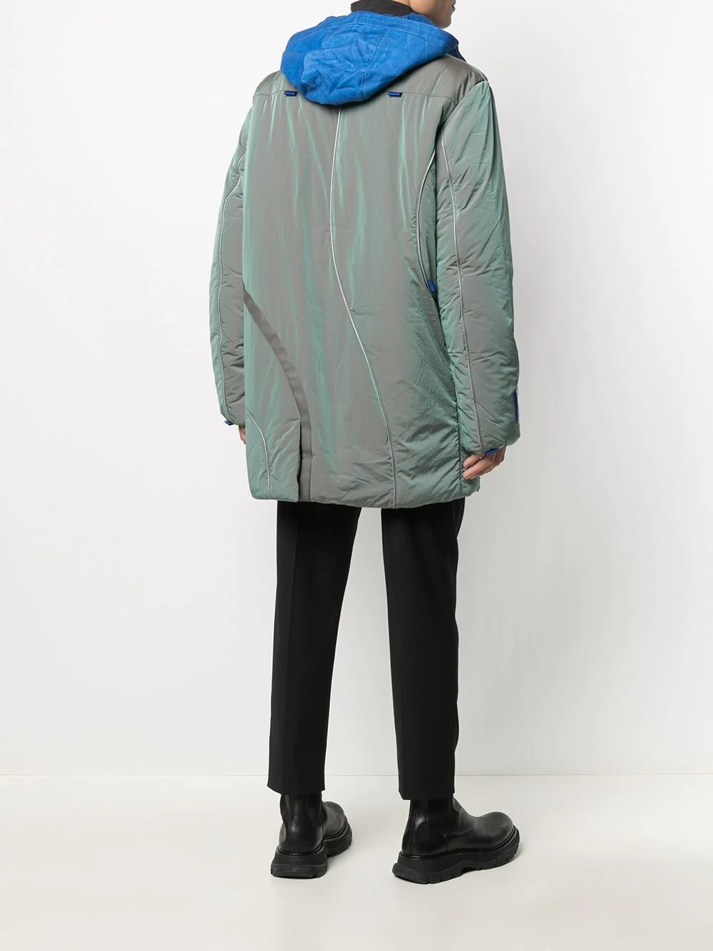 iridescent padded coat - 4