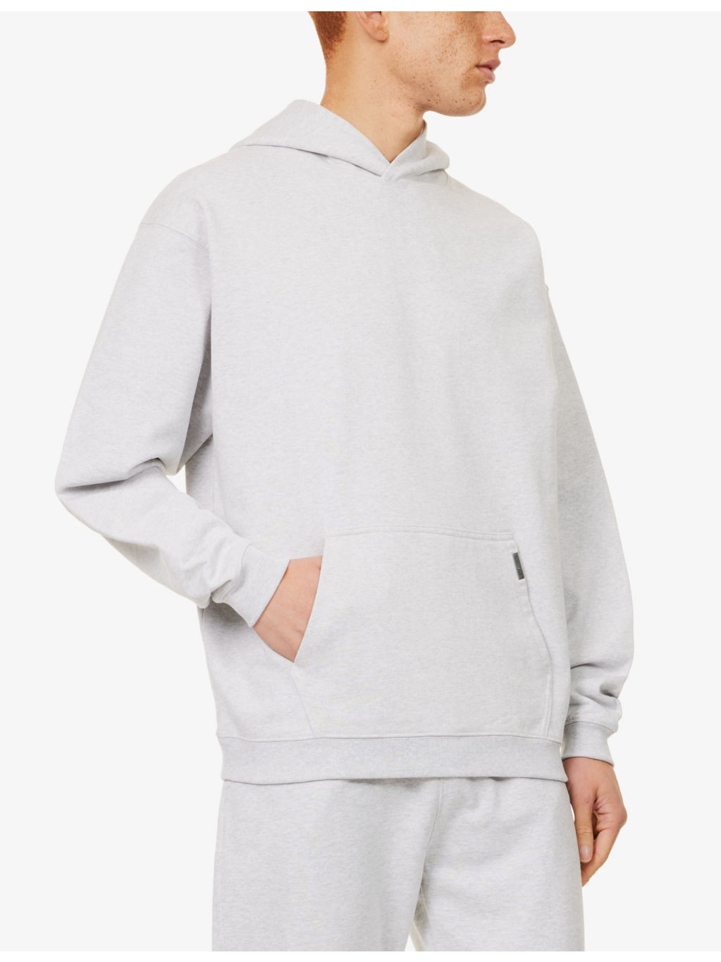 Initial kangaroo-pocket relaxed-fit cotton-jersey hoody - 3