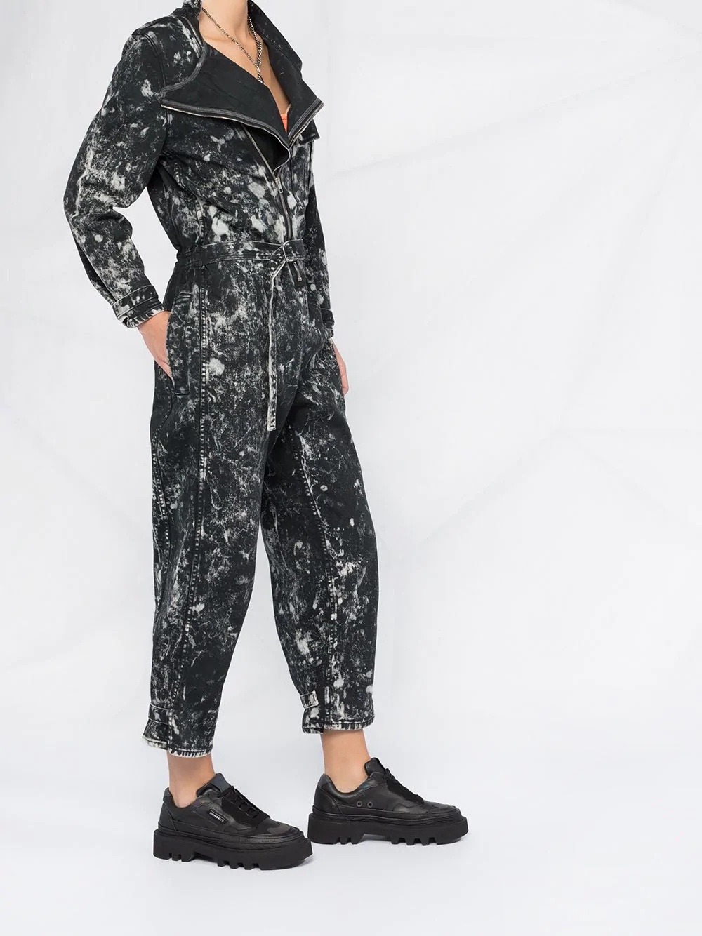 Holly galaxy-wash denim jumpsuit - 4