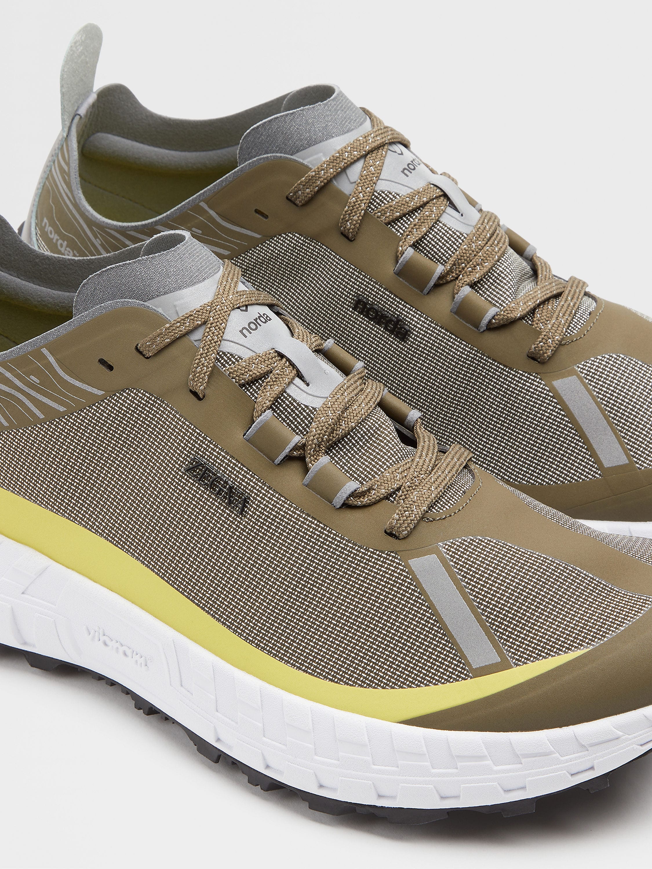 ZEGNA X NORDA™ OLIVE GREEN LOW TOP RUNNING SNEAKERS - 4