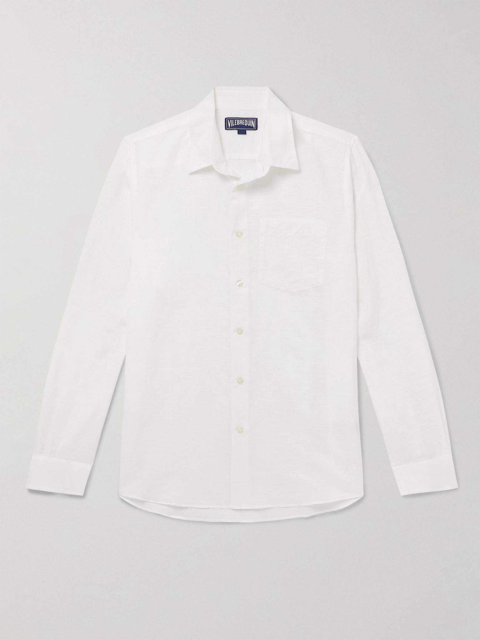 Caroubis Cotton and Linen-Blend Gauze Shirt White - 1