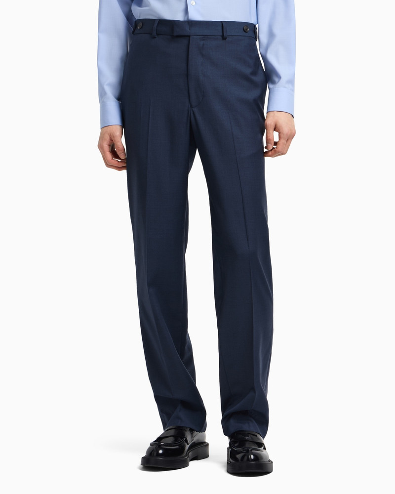 EMPORIO ARMANI ICON TROPICAL LIGHT WOOL CANVAS TROUSERS outlook