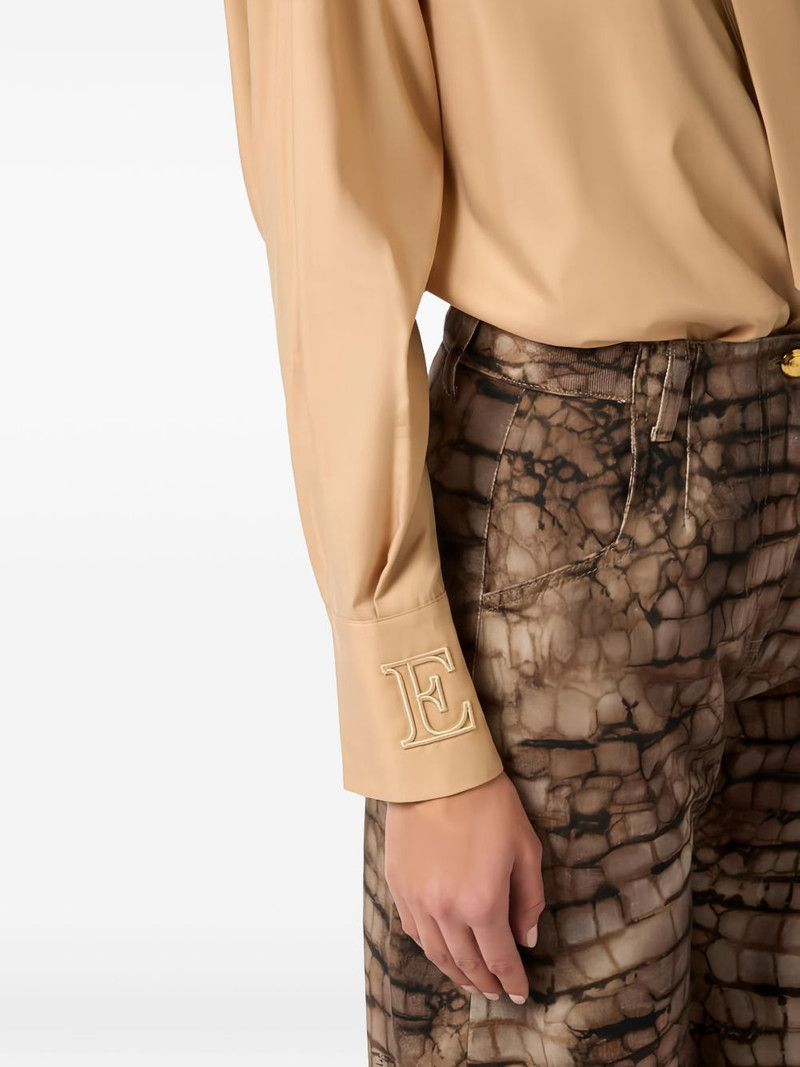 tie-detail logo-embroidery shirt 5