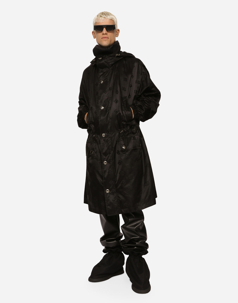 Dolce & Gabbana Satin jacquard trench coat with DG monogram detail outlook