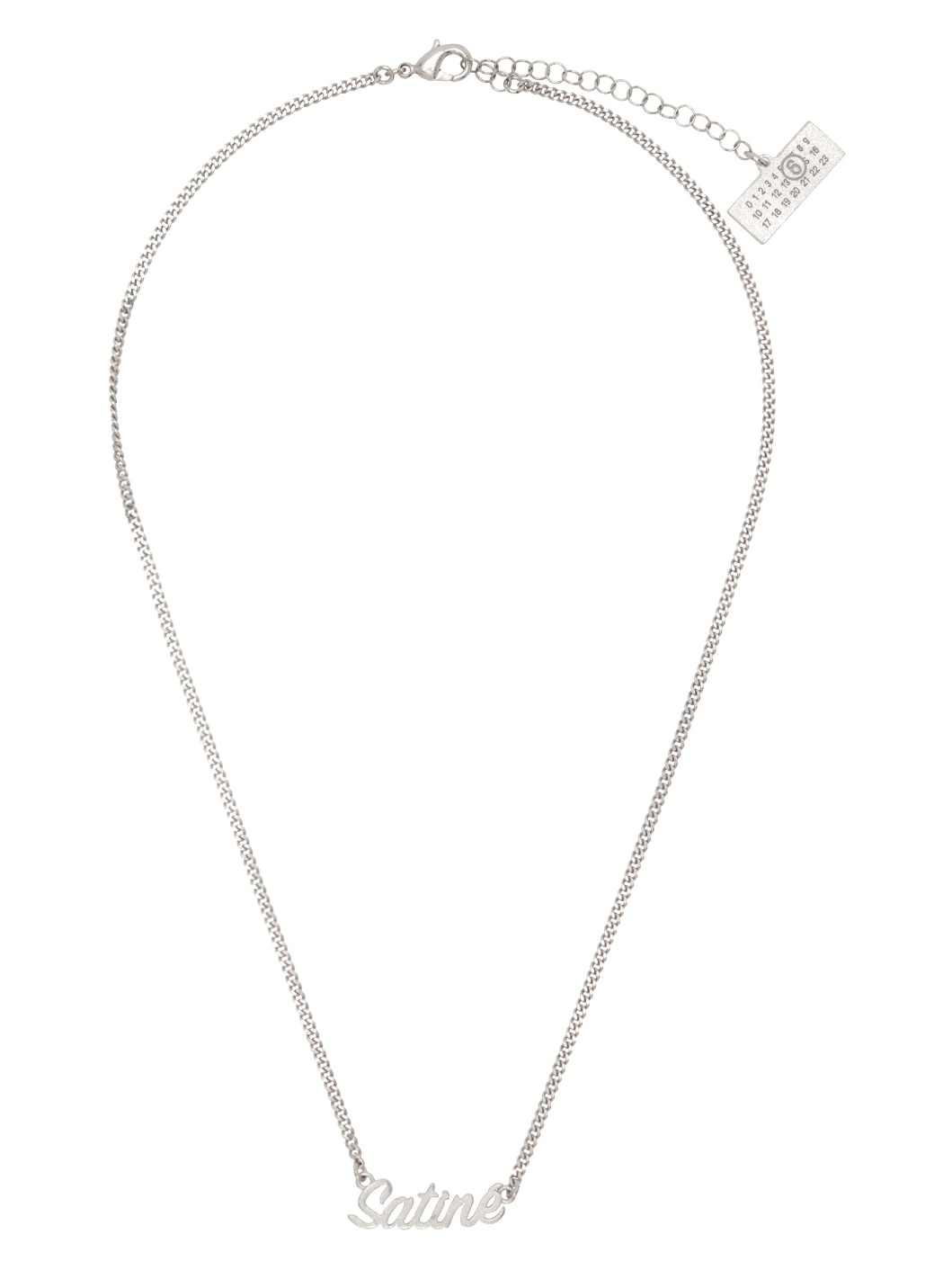 Silver Brass Minimal Logo Necklace - 1