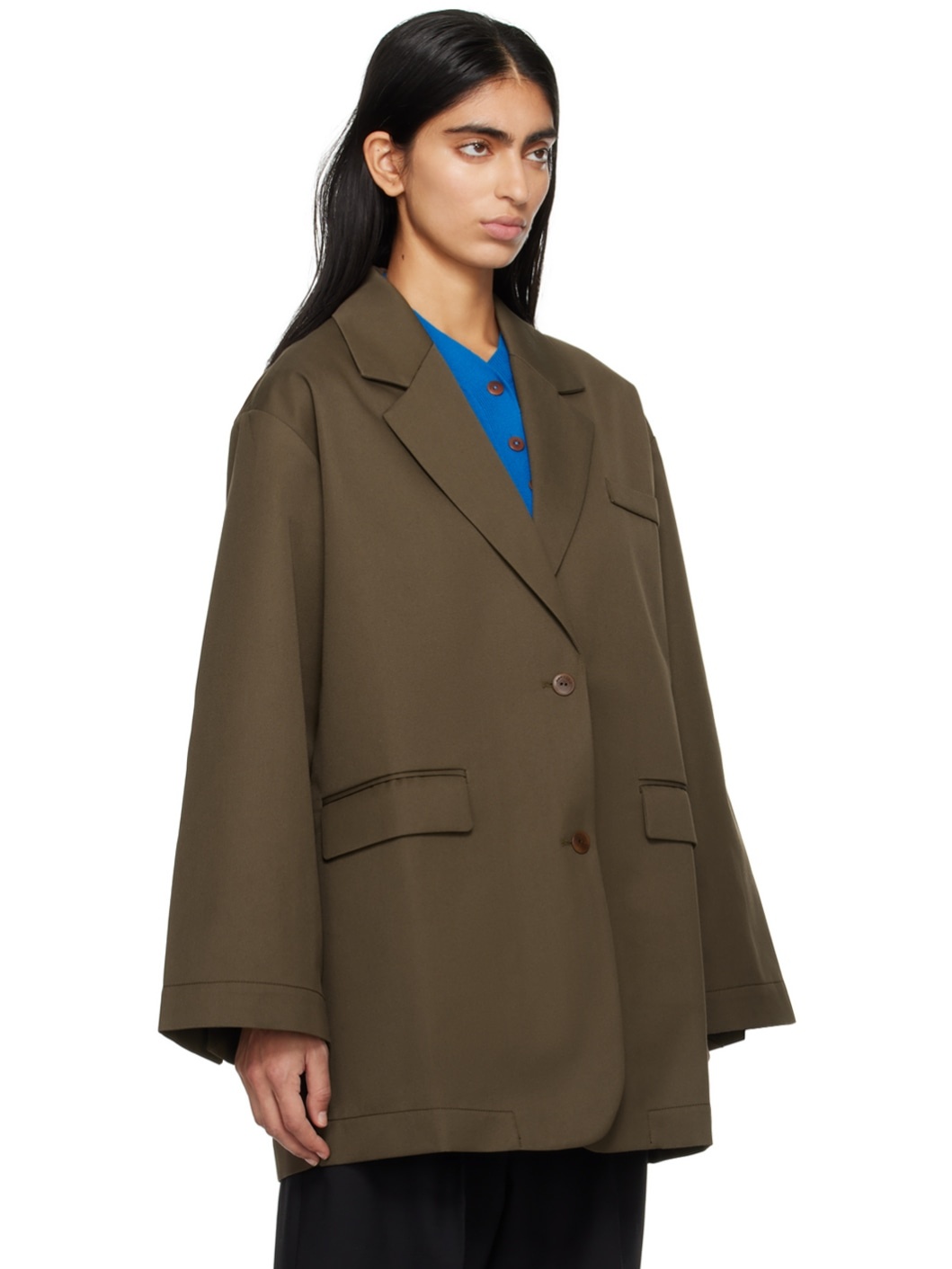 Khaki Oversized Blazer - 2