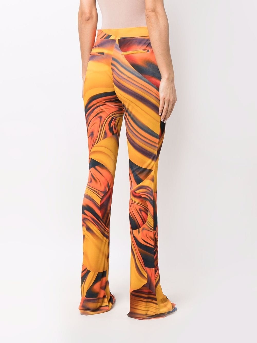 abstract-print flared trousers - 4