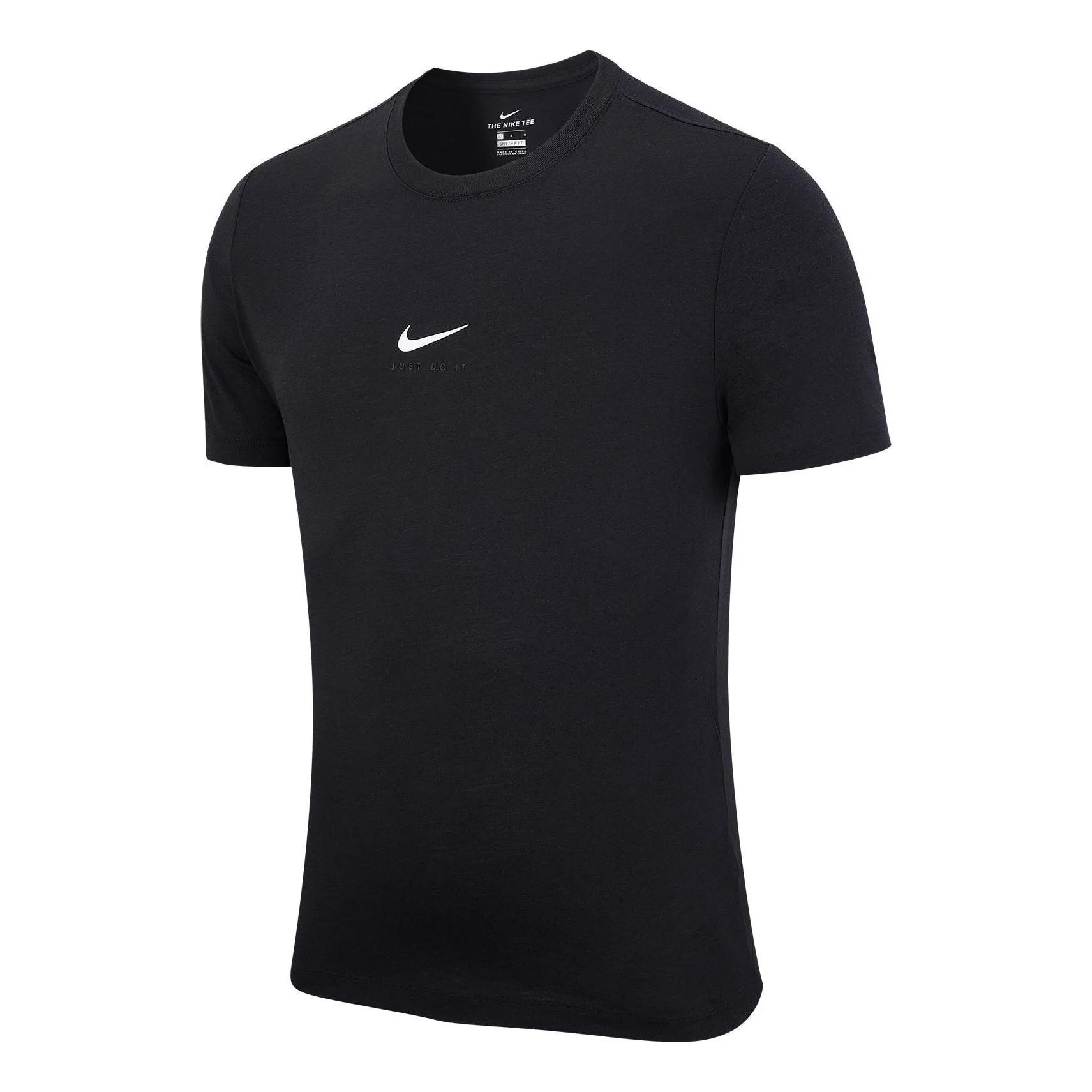 Men's Nike Solid Color Logo Round Neck Pullover Short Sleeve Black T-Shirt DD9211-010 - 1