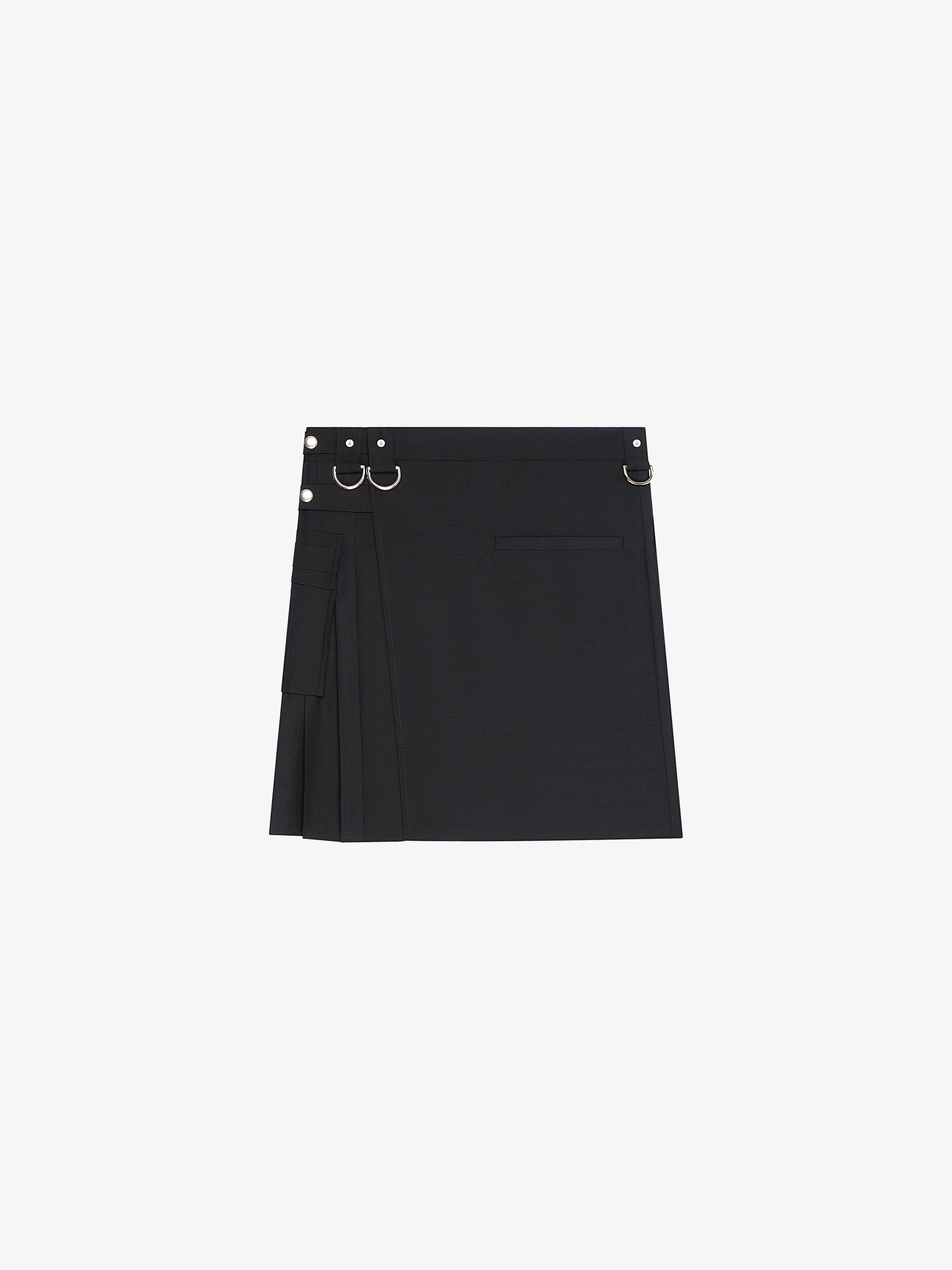 Givenchy KILT SKIRT IN WOOL AND MOHAIR | REVERSIBLE