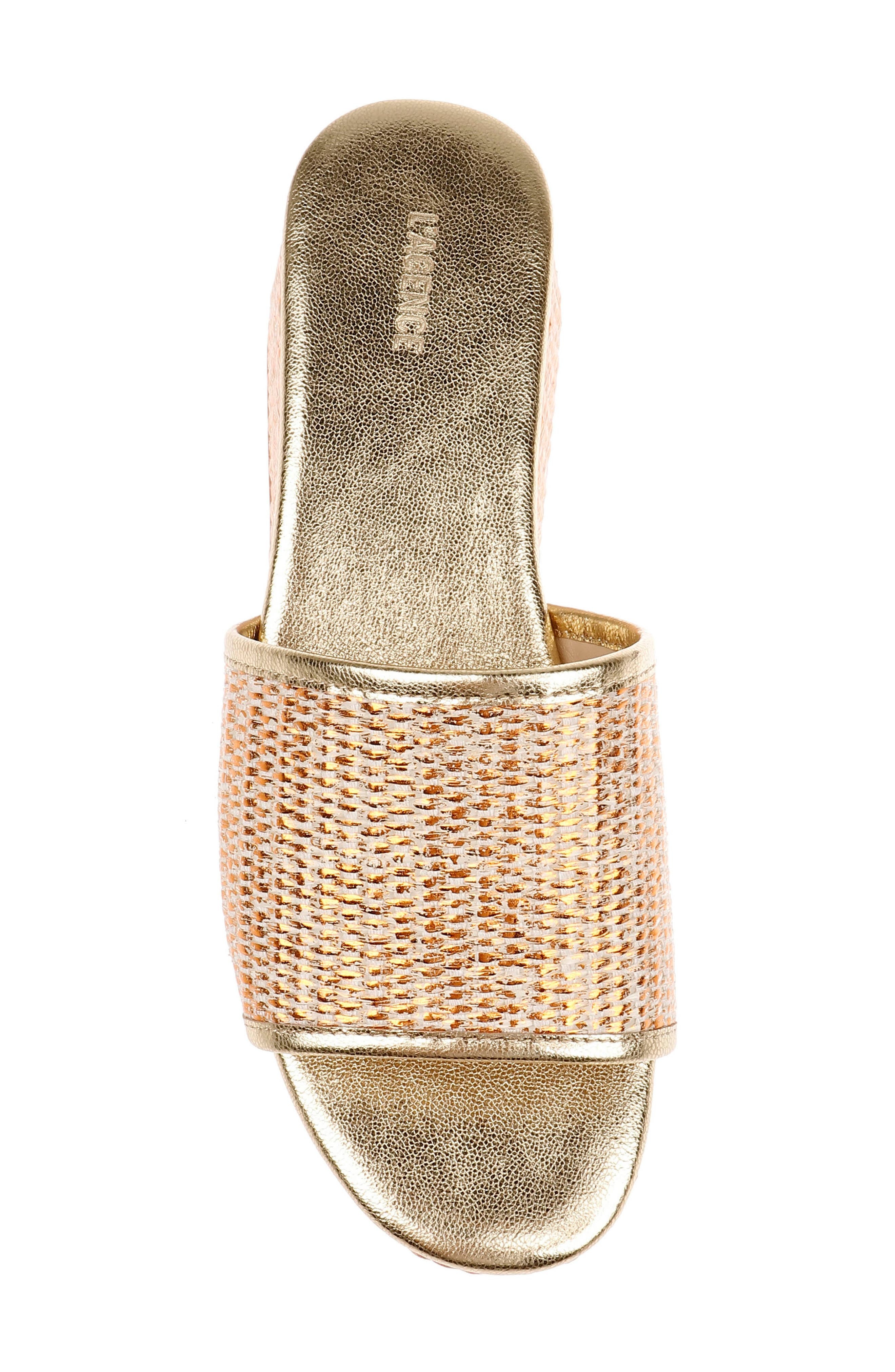 L'AGENCE Inaya Platform Sandal in Gold Rafia at Nordstrom - 5