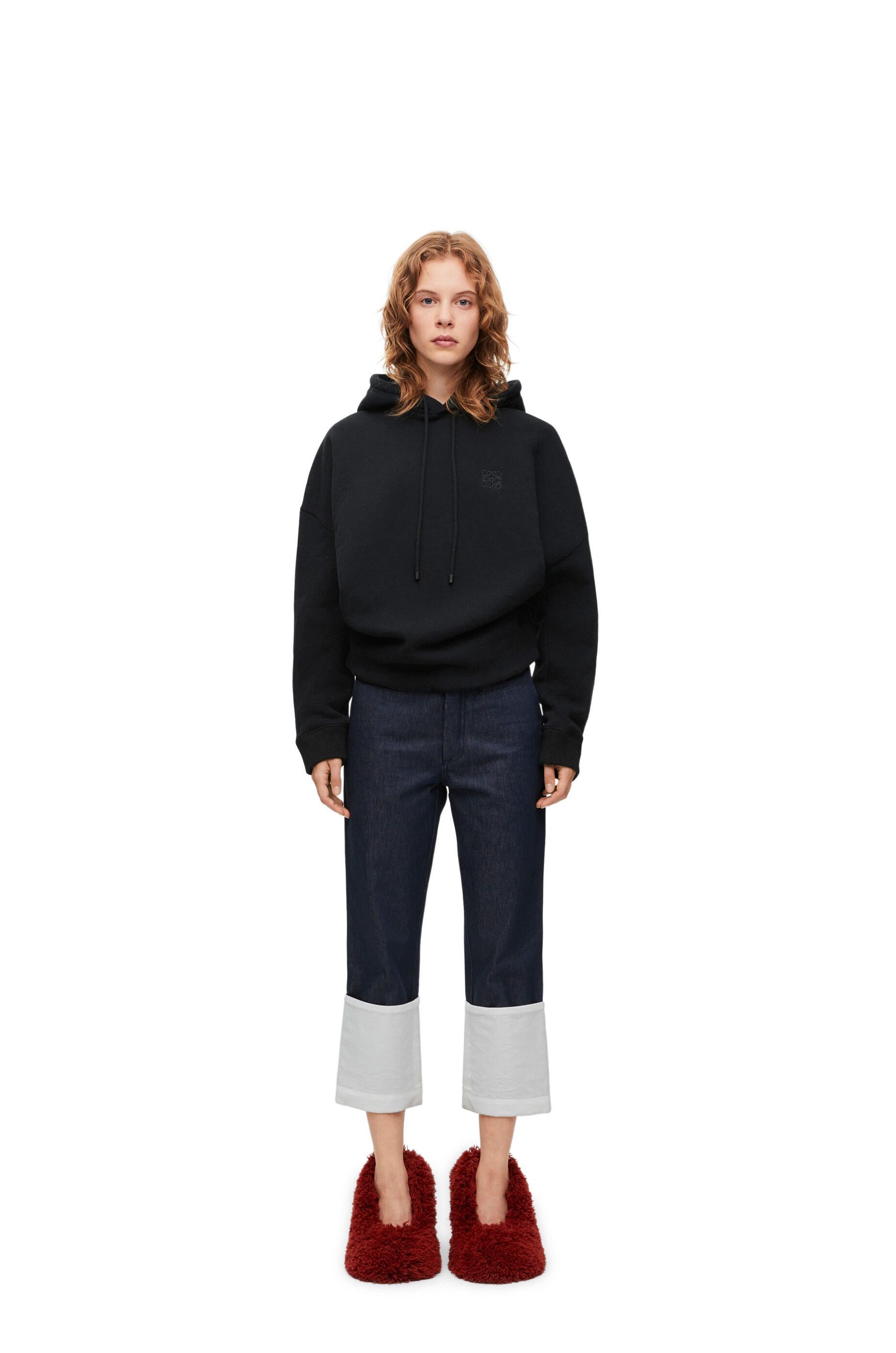 Draped hoodie in cotton - 2