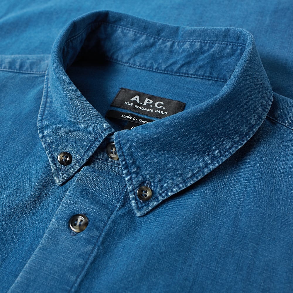 A.P.C. Chambray Button Down Shirt - 2