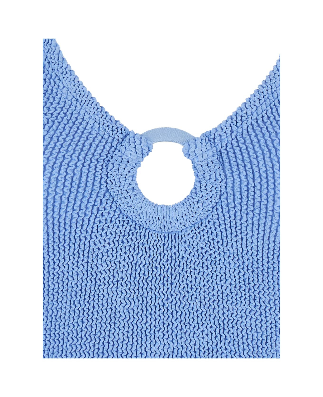 'celine' Blue Swimsuit With Cut-out With Ring In Tech Fabric Stretch Woman - 3