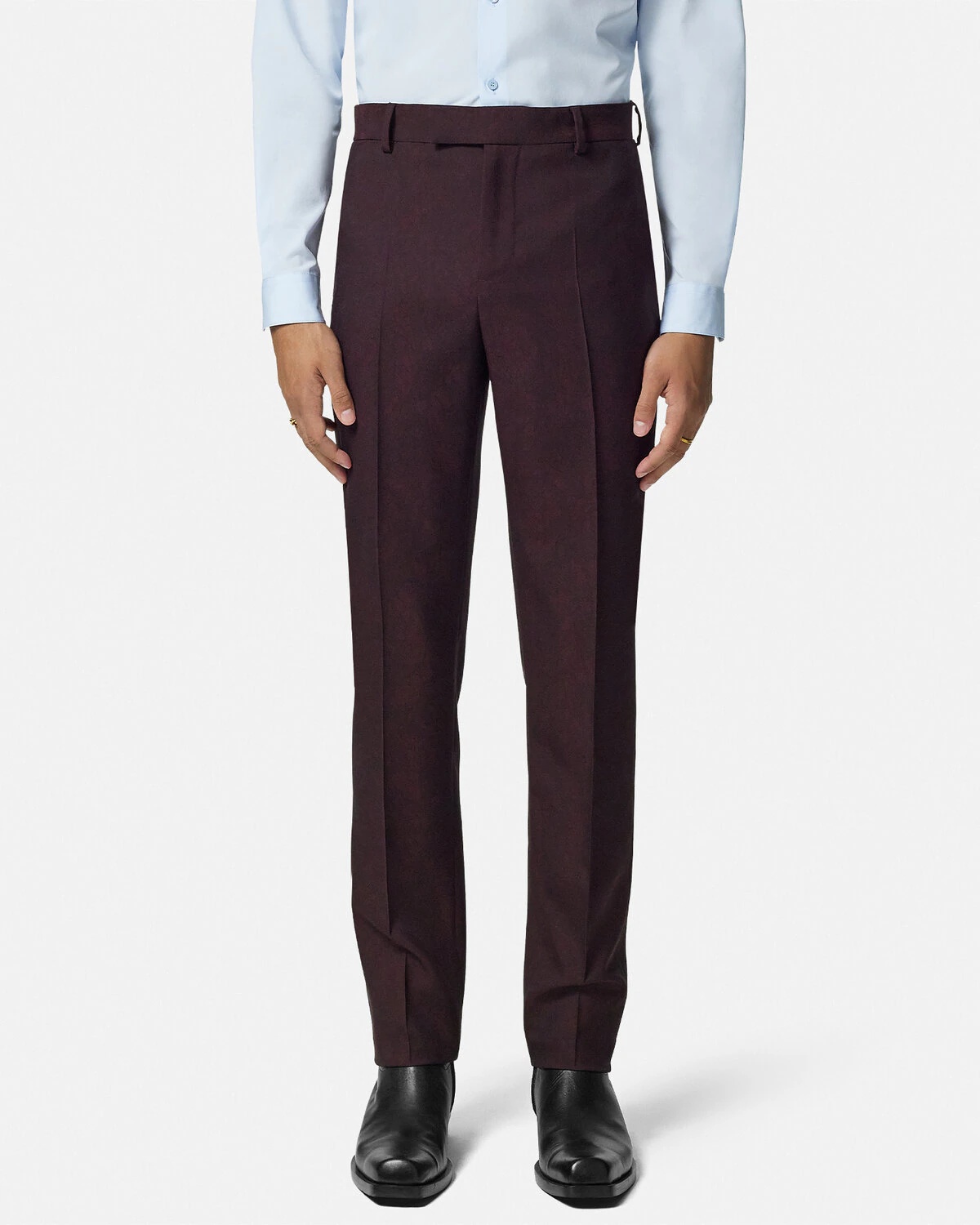 Barocco Jacquard Wool Formal Pants - 4