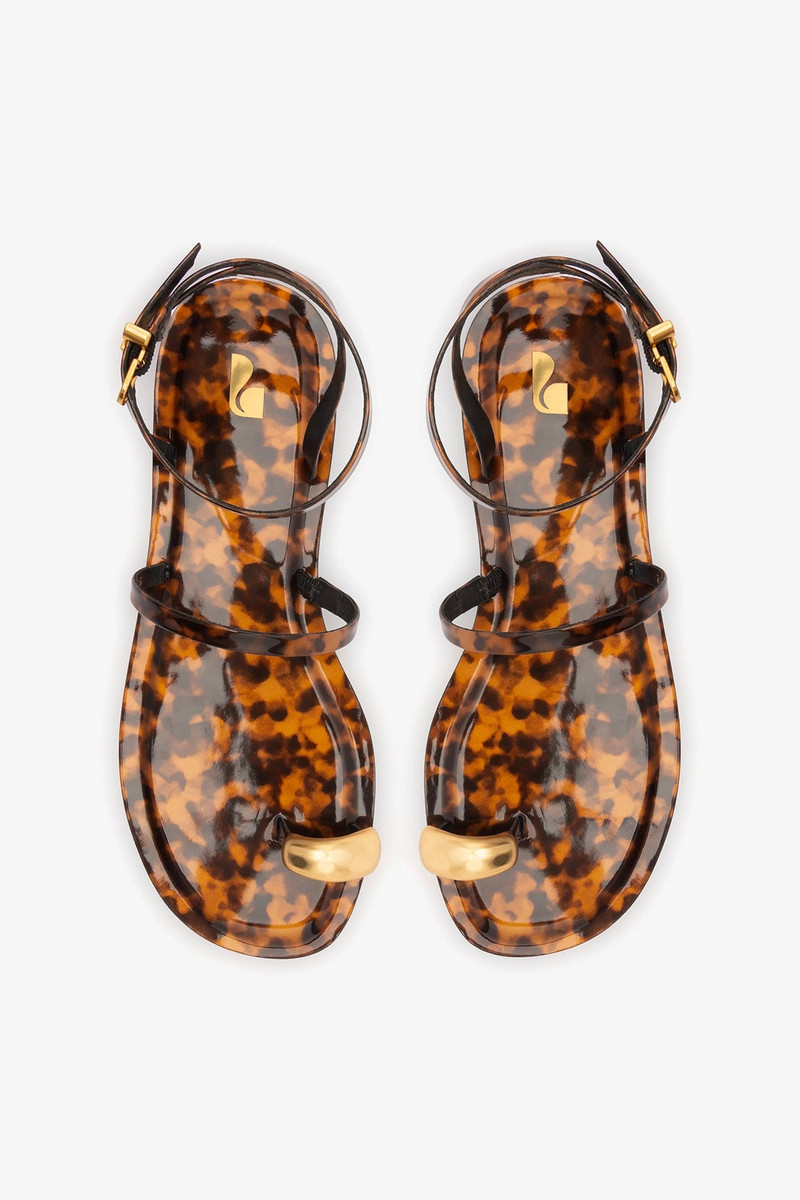 Biarritz Flat Sandal Tortoise Leather 7