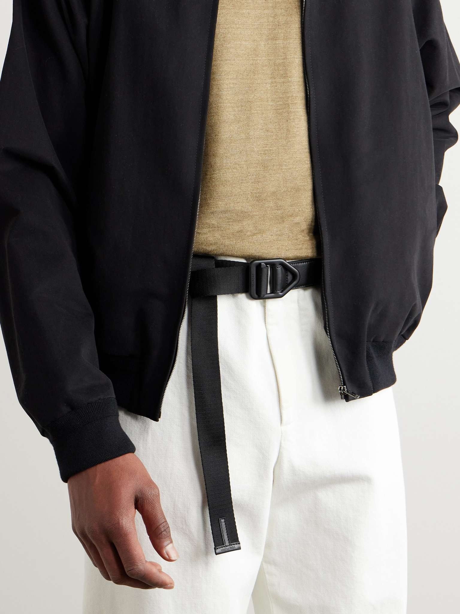 4cm Leather-Trimmed Canvas Belt - 3