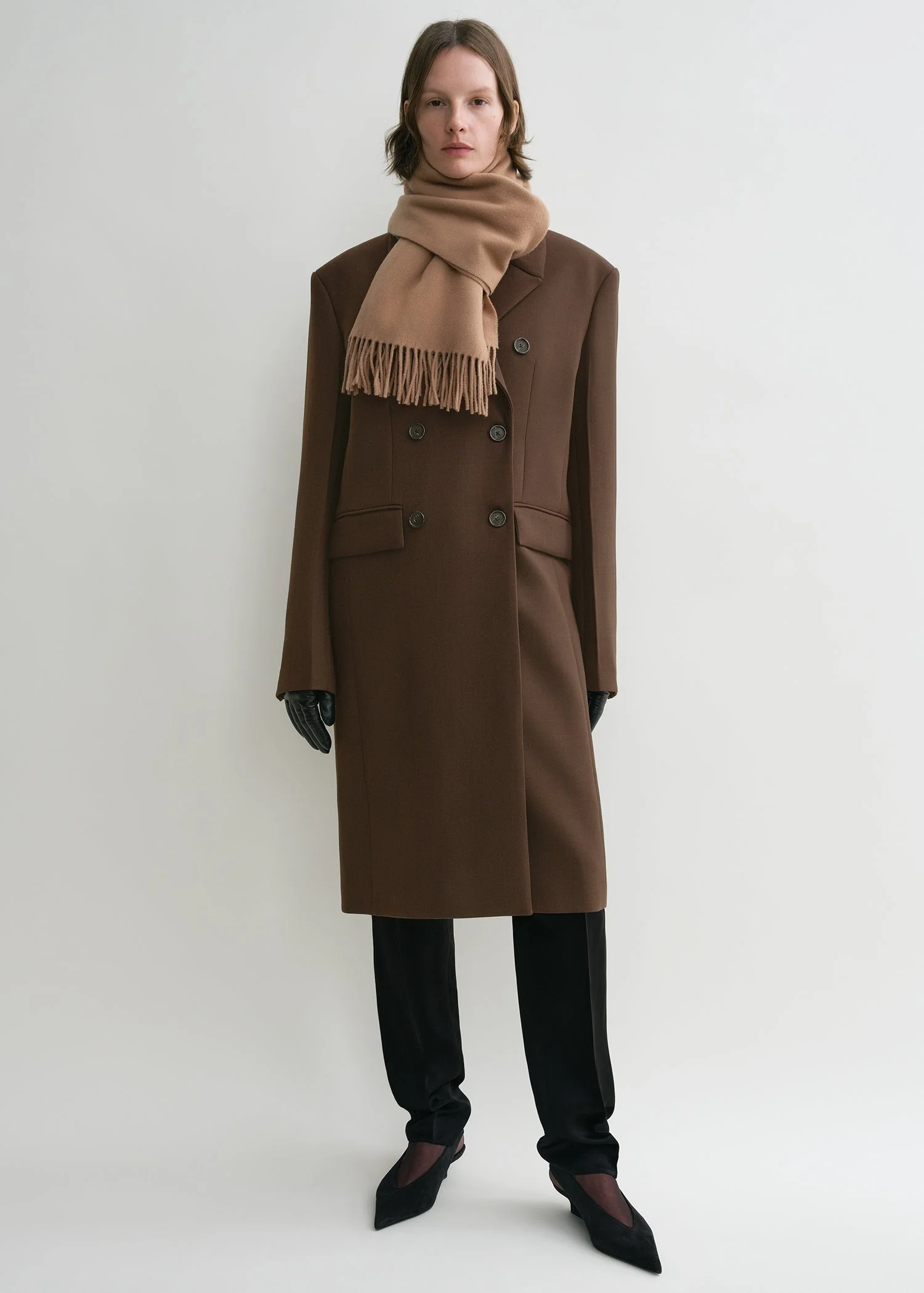 Classic wool scarf camel - 1
