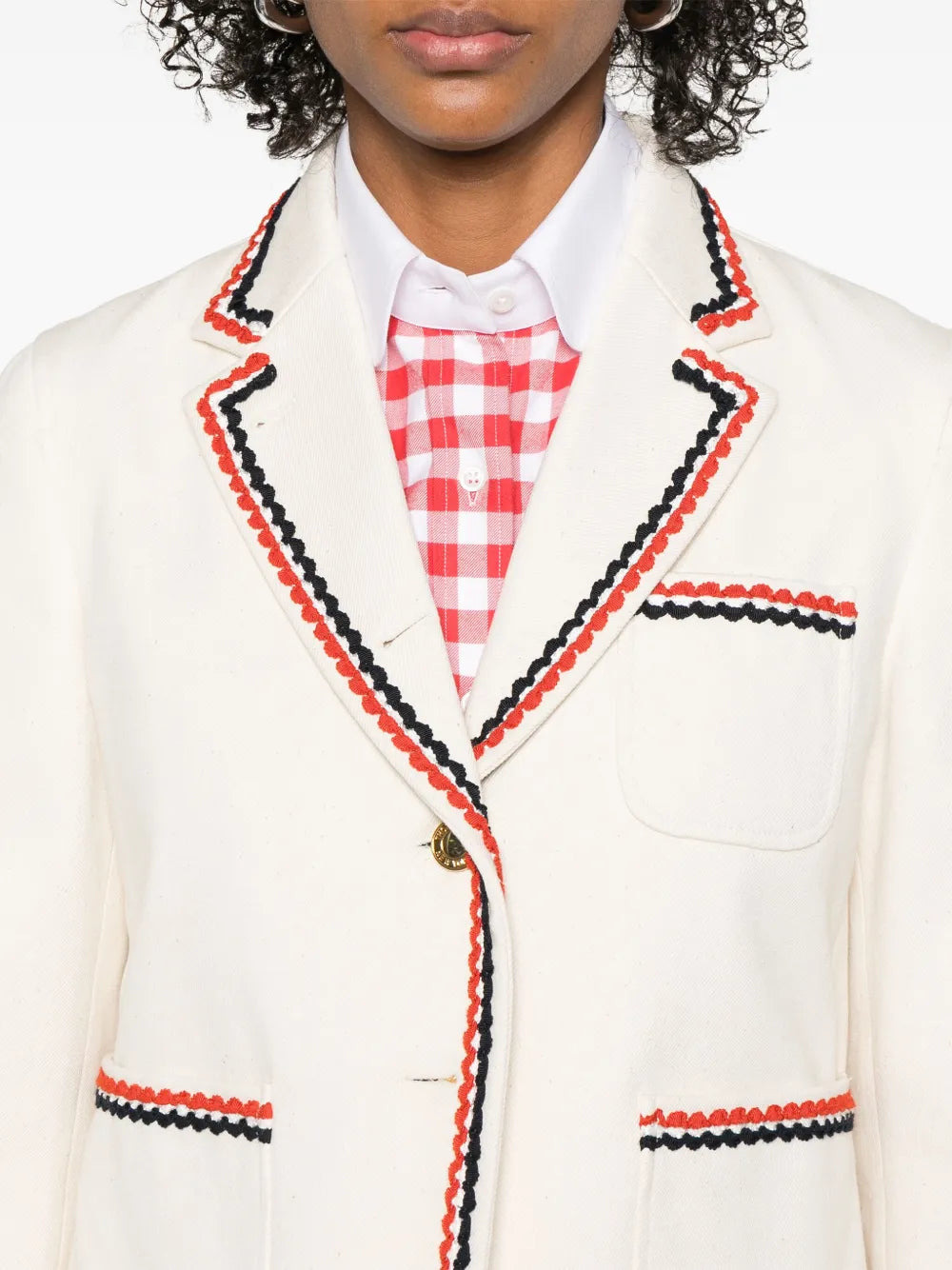 Selvedge Denim Cropped Sack Sportcoat Women - 5