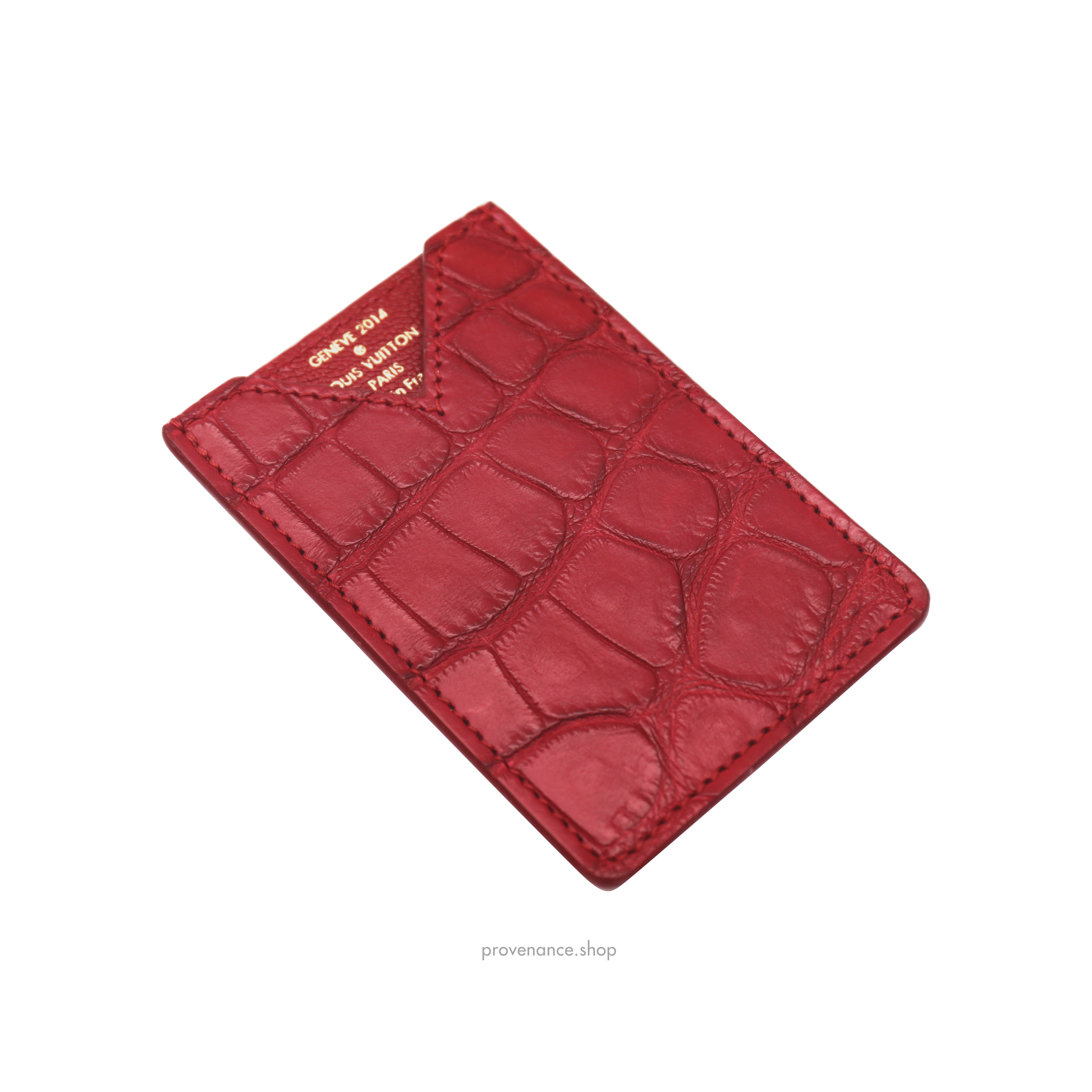 Louis Vuitton Genève Card Holder Wallet - Red Alligator Leather - 6