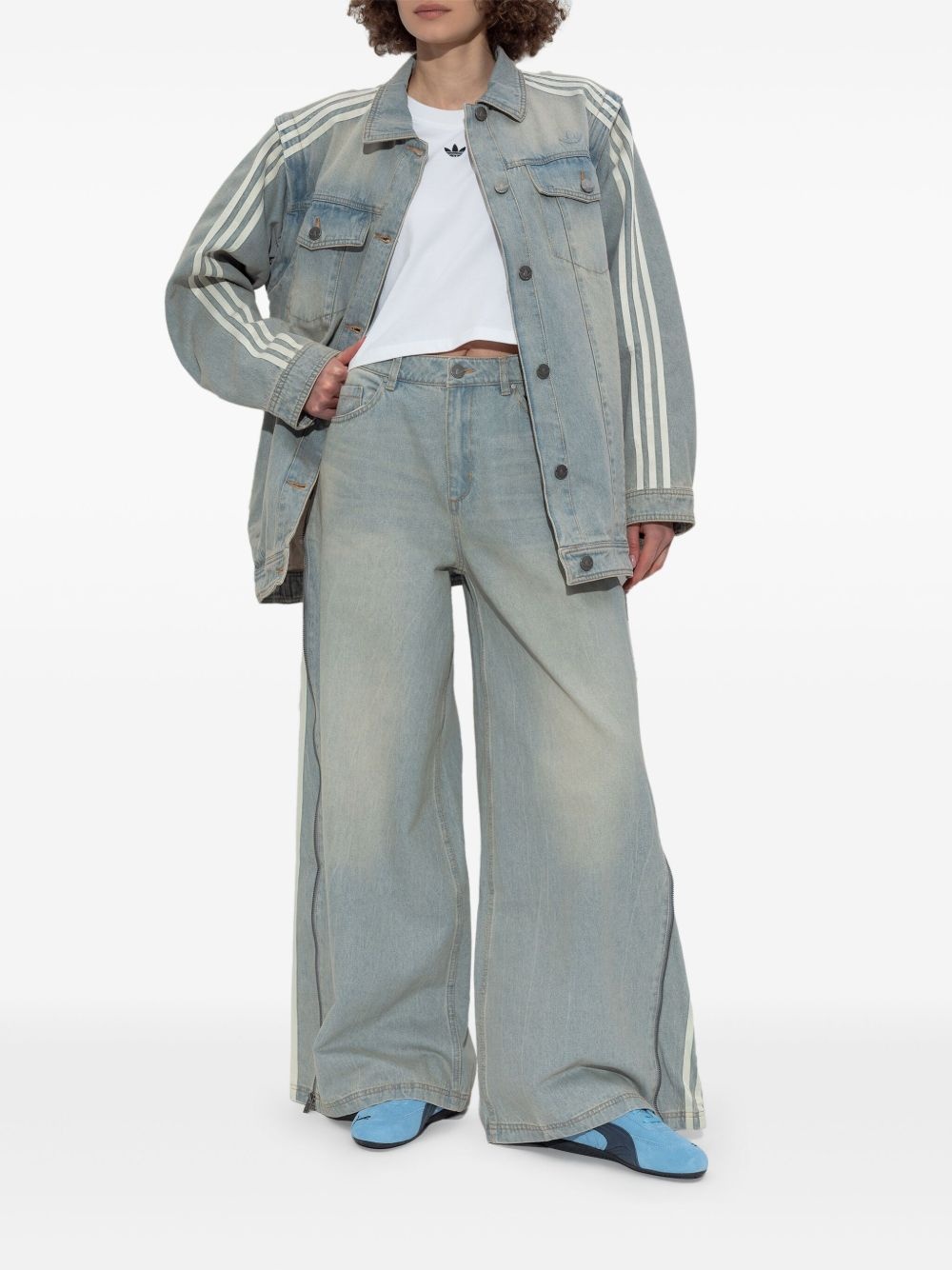 zip-detail wide-leg jeans - 2