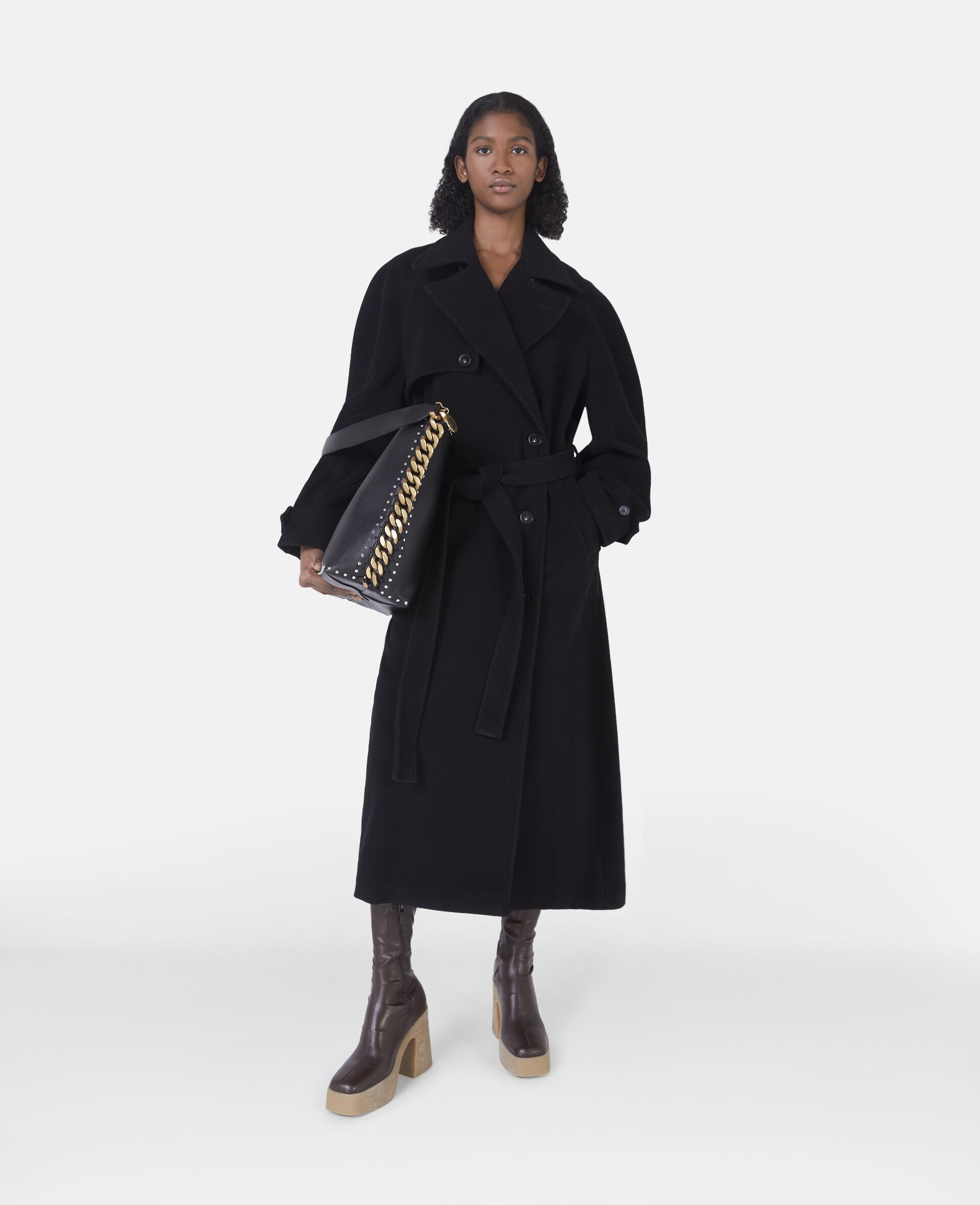 Banana Sleeve Belted Long Coat - 2